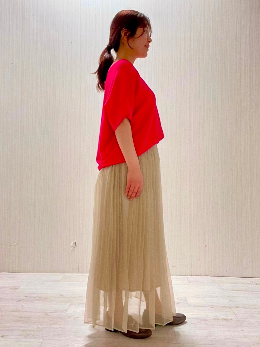 Mさんの「UNTITLED｜【11色展開/体型カバー】前後2WAYフレンチスリーブニット」を使ったコーディネート
