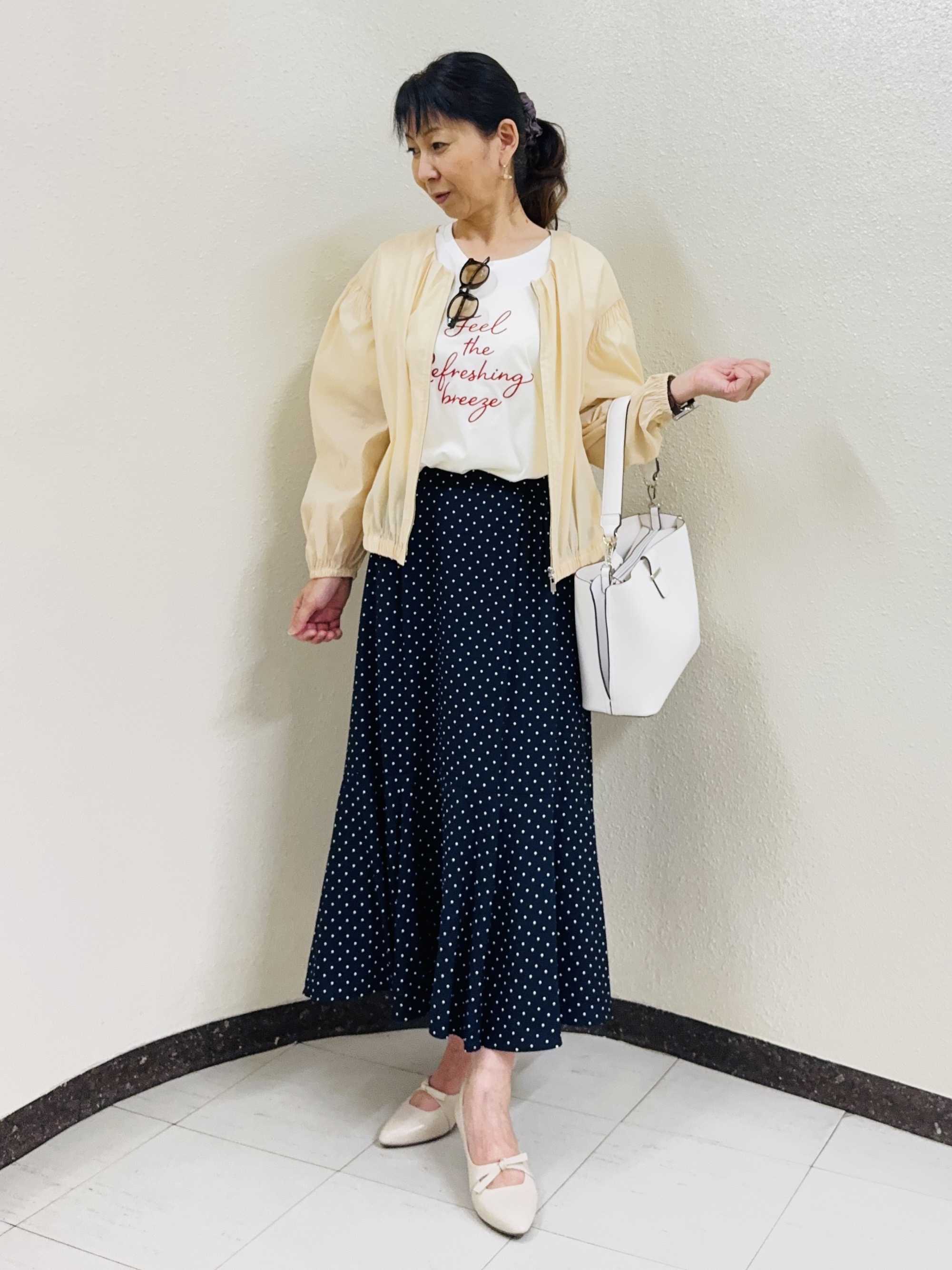 ⭐︎Eimi⭐︎さんの「Reflect｜【接触冷感】ラインアート刺繍Tシャツ」を使ったコーディネート