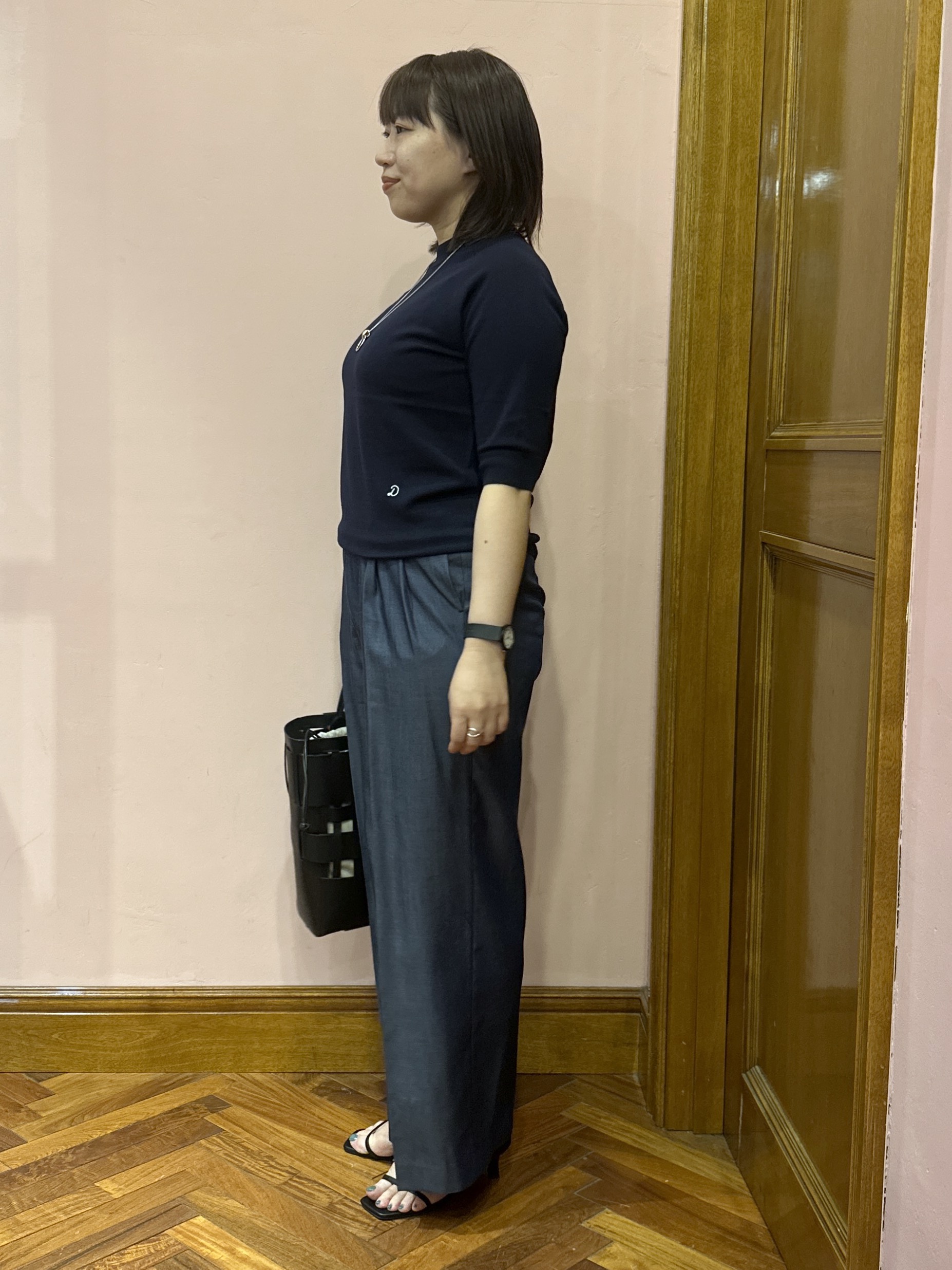 komatsuさんの「DRESSTERIOR｜【ウォッシャブル】コットンシルクハーフスリーブニット」を使ったコーディネート