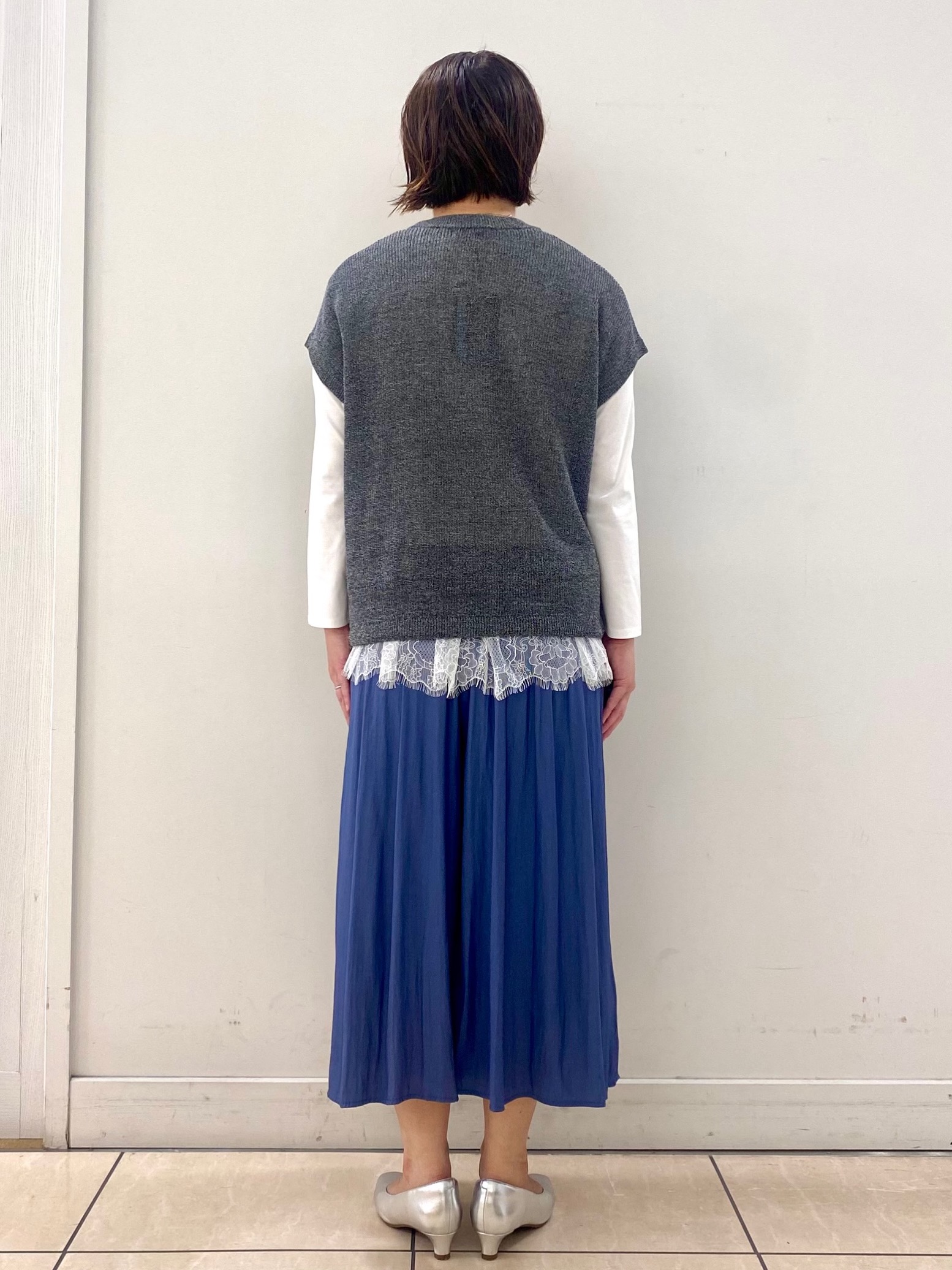 ksmさんの「Reflect｜【レイヤードにおすすめ◎】畦編みフレンチスリーブトップス」を使ったコーディネート