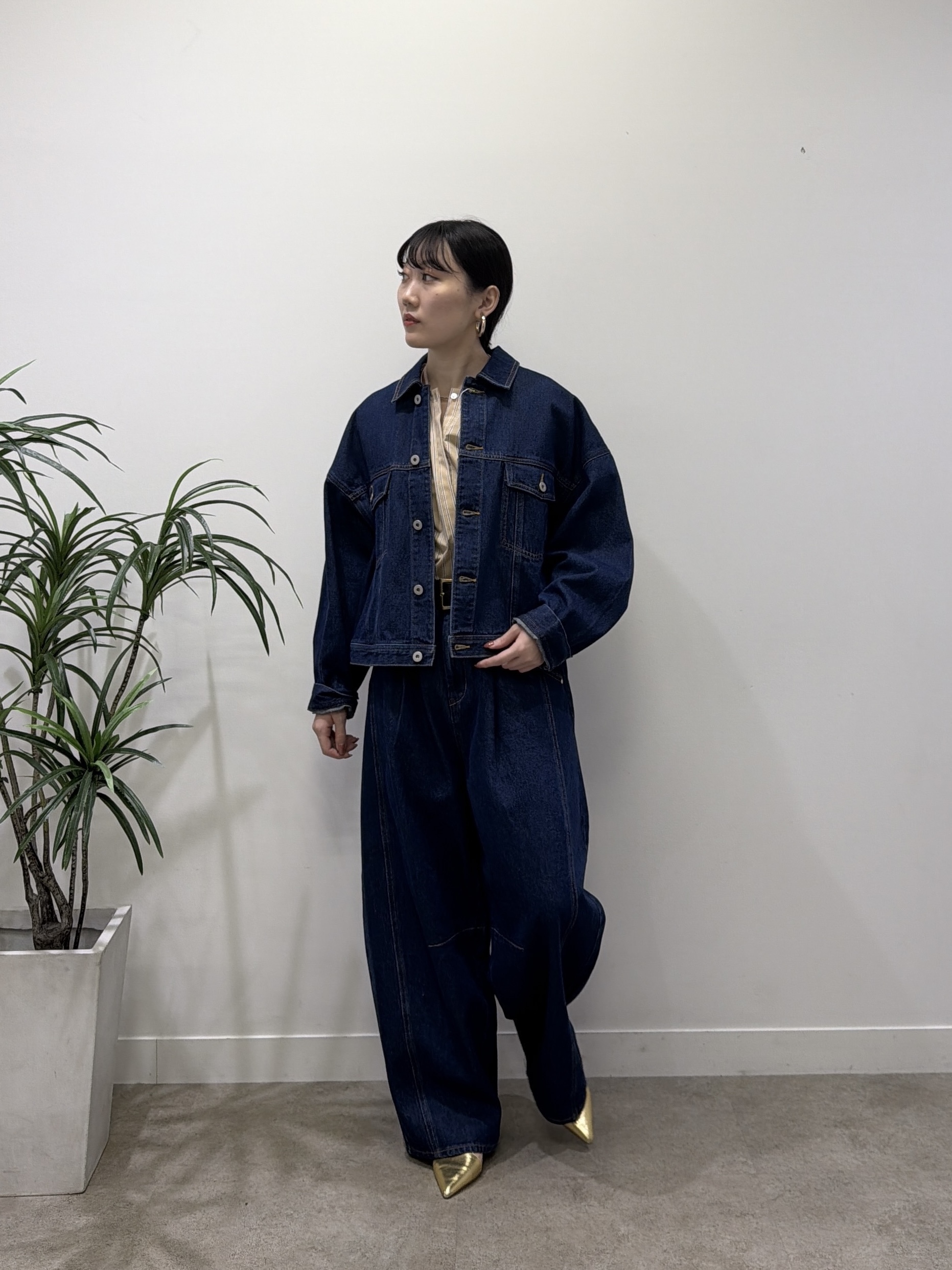 rinaさんの「INDIVI｜タイプライターパフショルシャツ」を使ったコーディネート