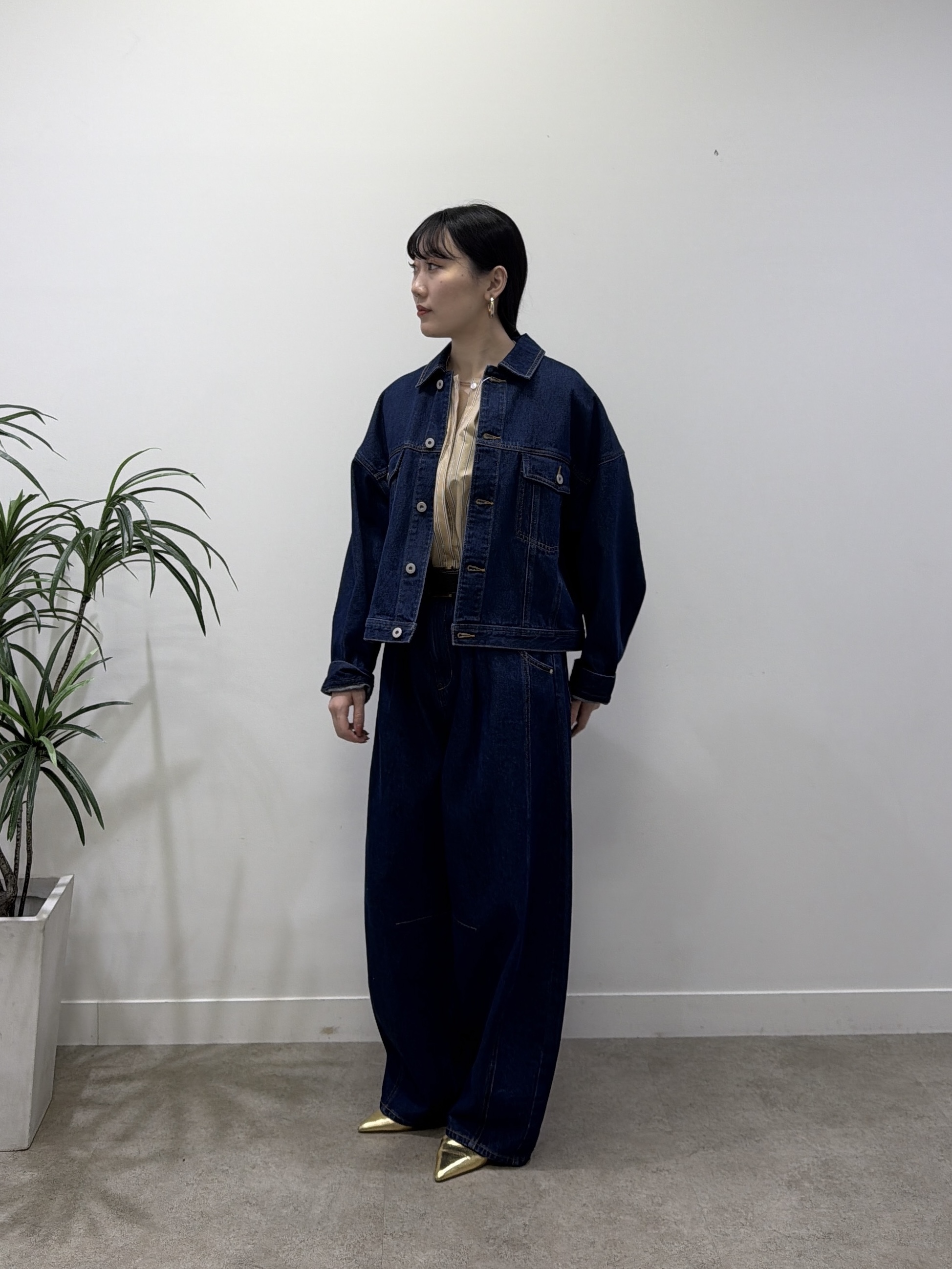 rinaさんの「INDIVI｜タイプライターパフショルシャツ」を使ったコーディネート