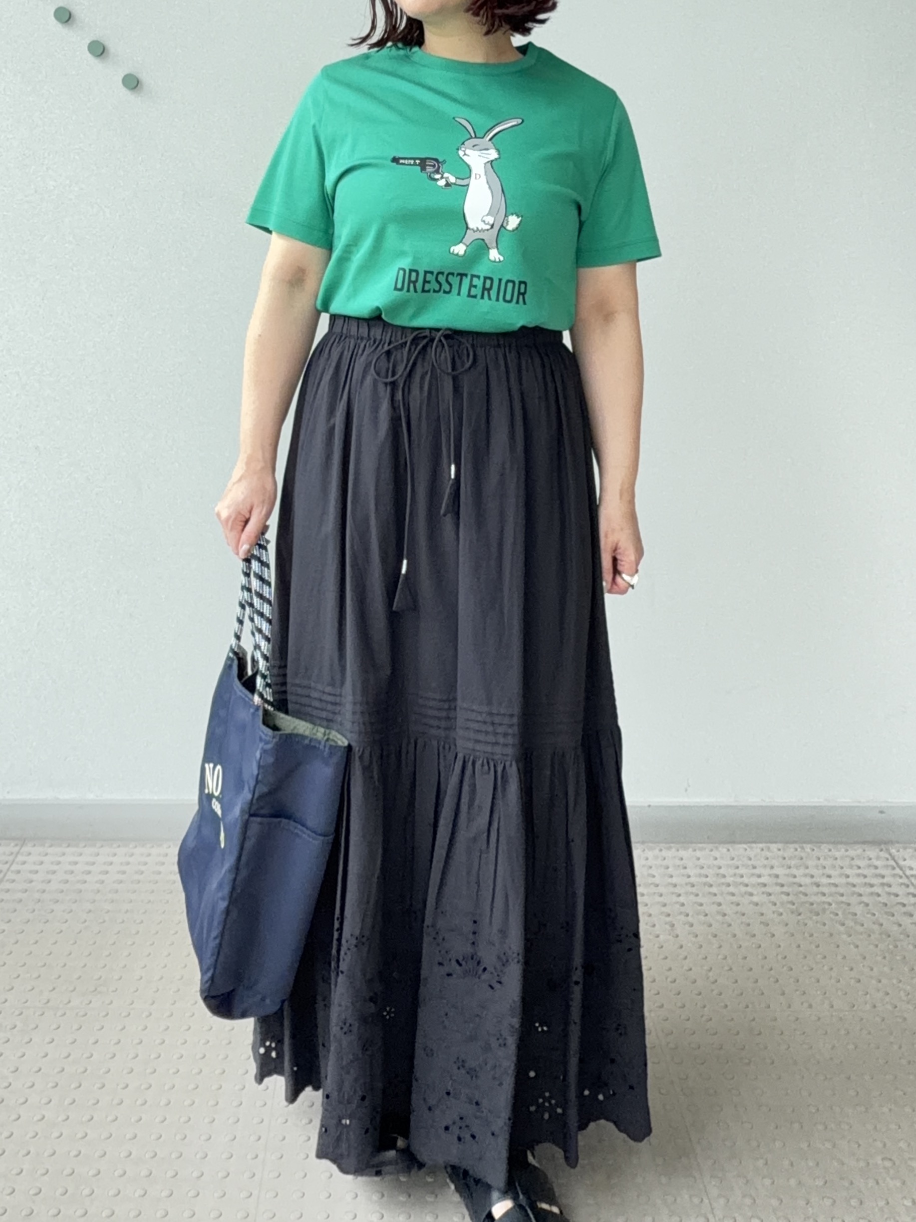 Asamiさんの「DRESSTERIOR｜【接触冷感／抗菌防臭／消臭】アイスクリアコットン ピストルラビットT」を使ったコーディネート