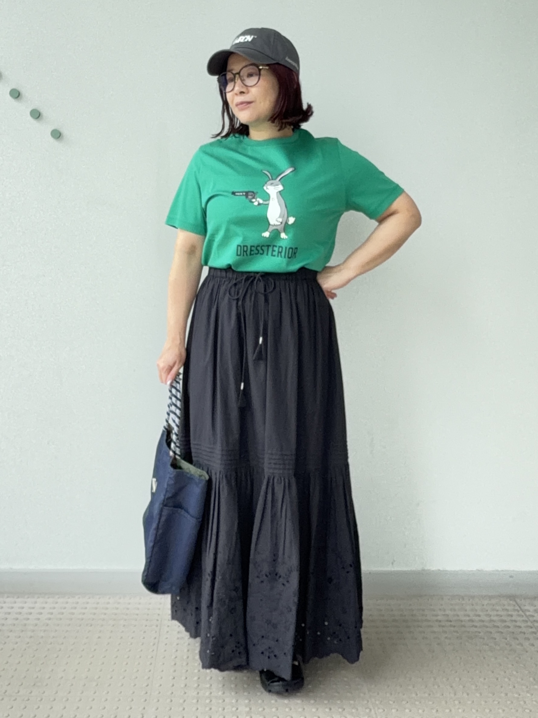 Asamiさんの「DRESSTERIOR｜【接触冷感／抗菌防臭／消臭】アイスクリアコットン ピストルラビットT」を使ったコーディネート
