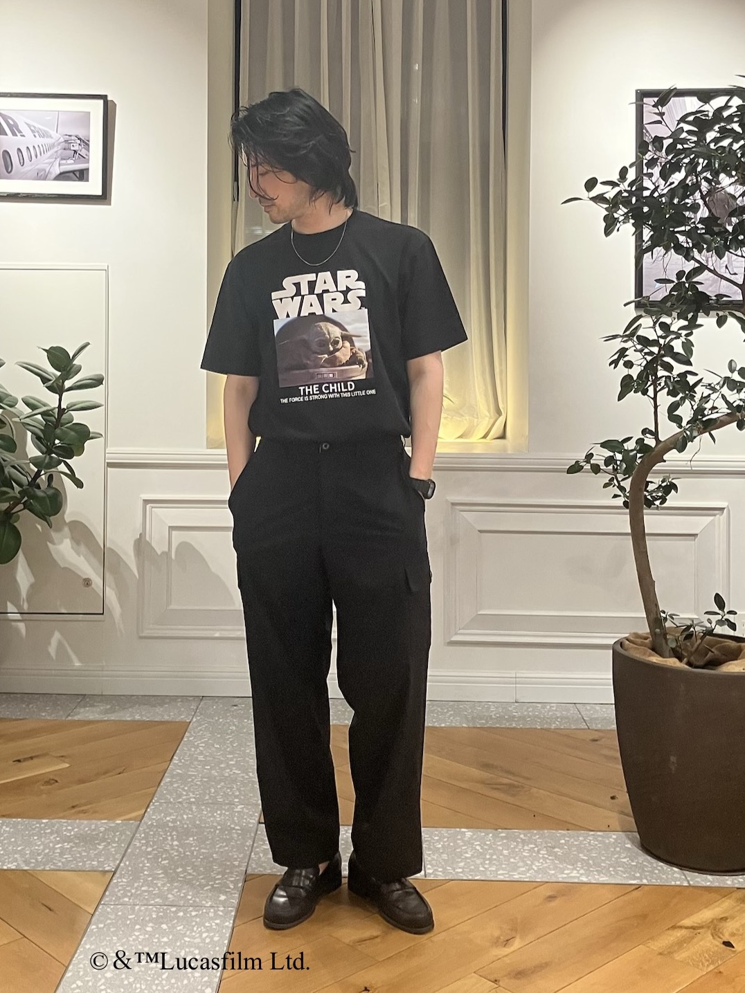 junyaさんの「DRESSTERIOR｜【接触冷感】STAR WARS カプセルグローグTシャツ」を使ったコーディネート