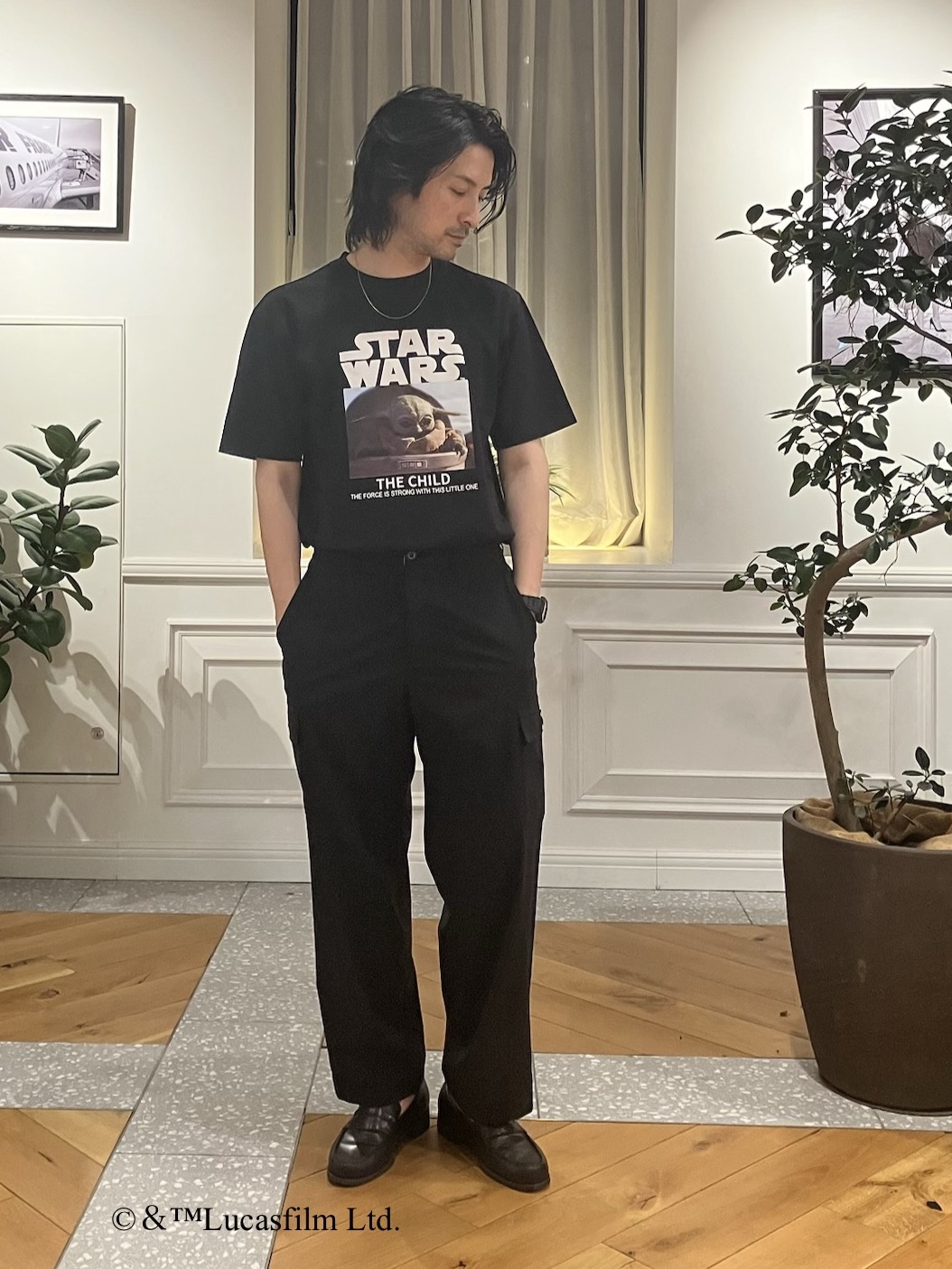 junyaさんの「DRESSTERIOR｜【接触冷感】STAR WARS カプセルグローグTシャツ」を使ったコーディネート