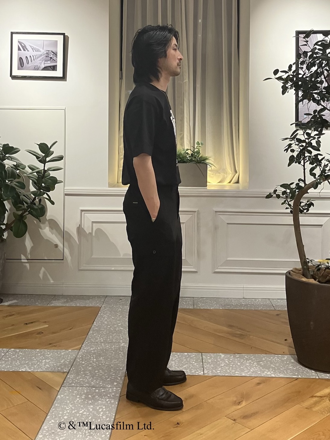 junyaさんの「DRESSTERIOR｜【接触冷感】STAR WARS カプセルグローグTシャツ」を使ったコーディネート