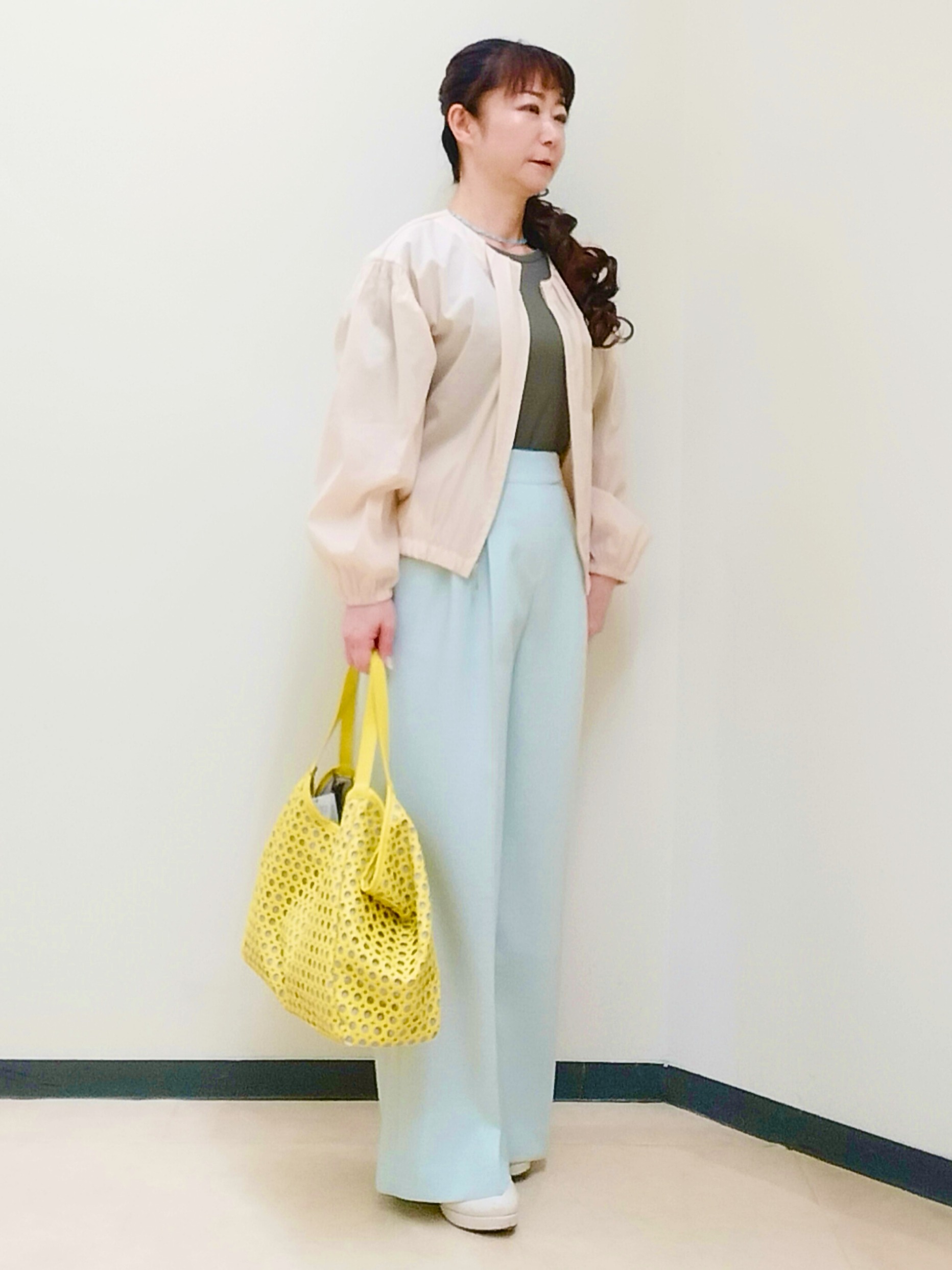 花さんの「Reflect｜【インナーにおすすめ◎】クルーネックストレッチリブトップス」を使ったコーディネート