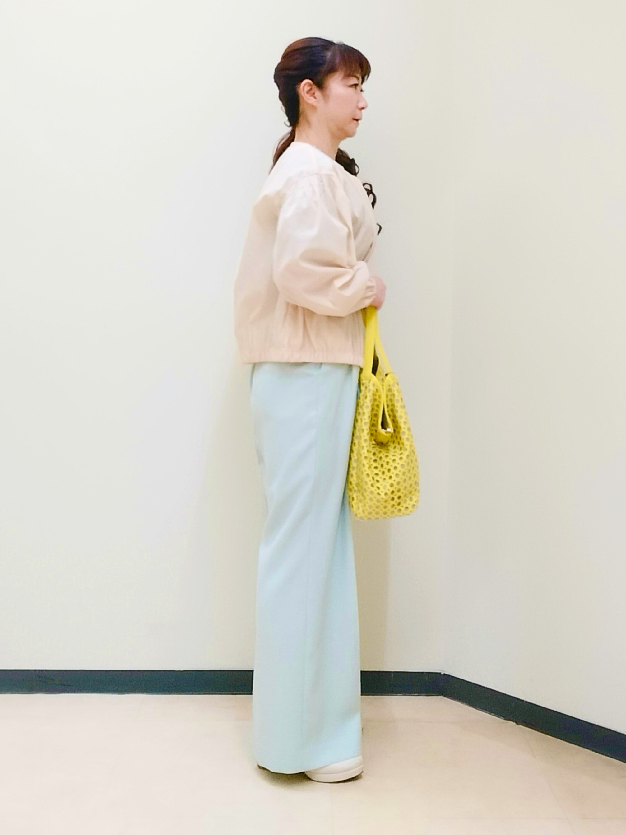 花さんの「Reflect｜【インナーにおすすめ◎】クルーネックストレッチリブトップス」を使ったコーディネート