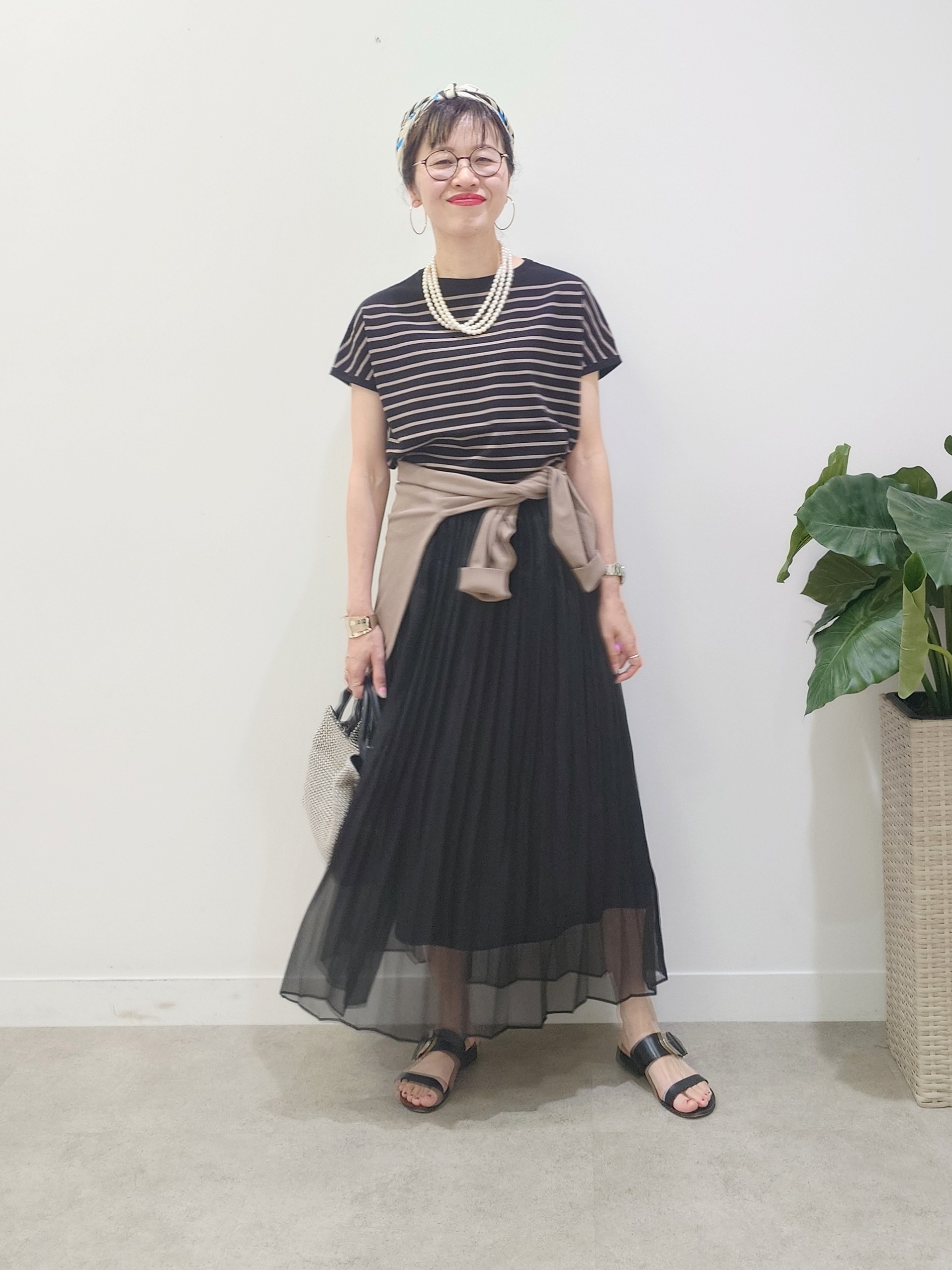 MUTSUKOさんの「UNTITLED｜【9色展開/アンサンブル可/洗える】コットンベーシックニット」を使ったコーディネート