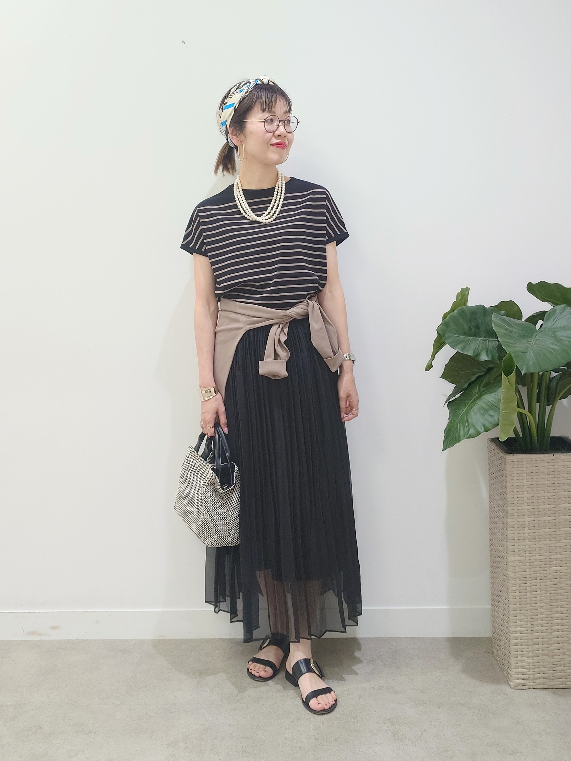 MUTSUKOさんの「UNTITLED｜【9色展開/アンサンブル可/洗える】コットンベーシックニット」を使ったコーディネート