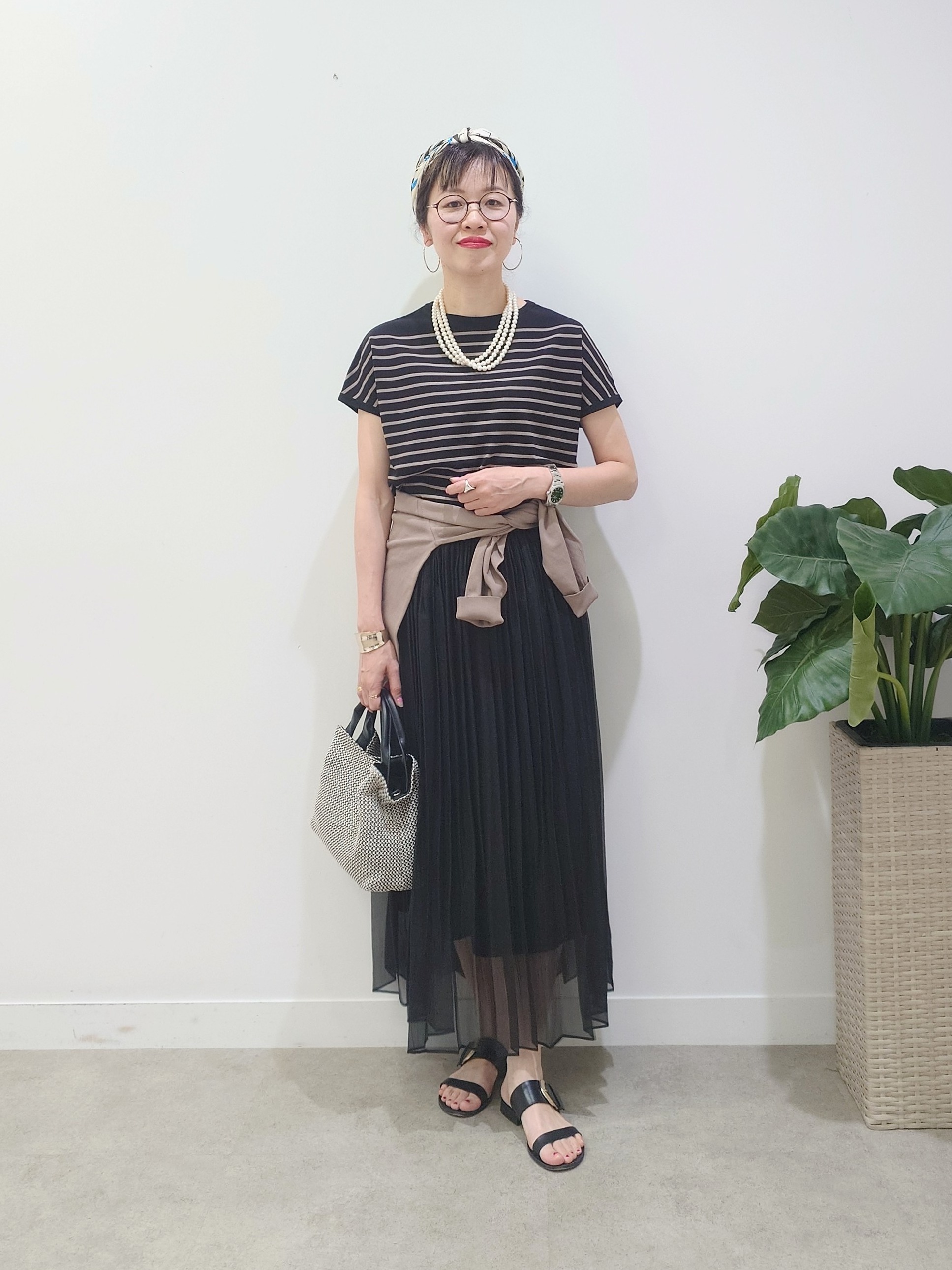 MUTSUKOさんの「UNTITLED｜【9色展開/アンサンブル可/洗える】コットンベーシックニット」を使ったコーディネート