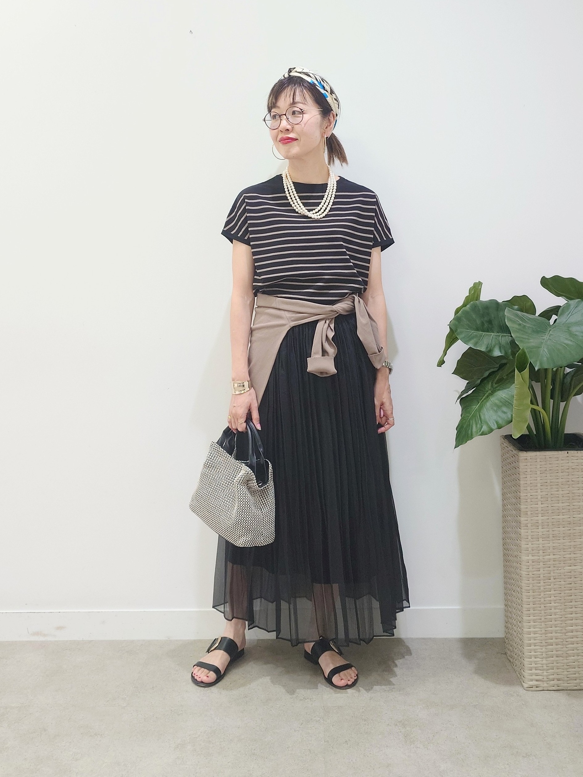 MUTSUKOさんの「UNTITLED｜【9色展開/アンサンブル可/洗える】コットンベーシックニット」を使ったコーディネート