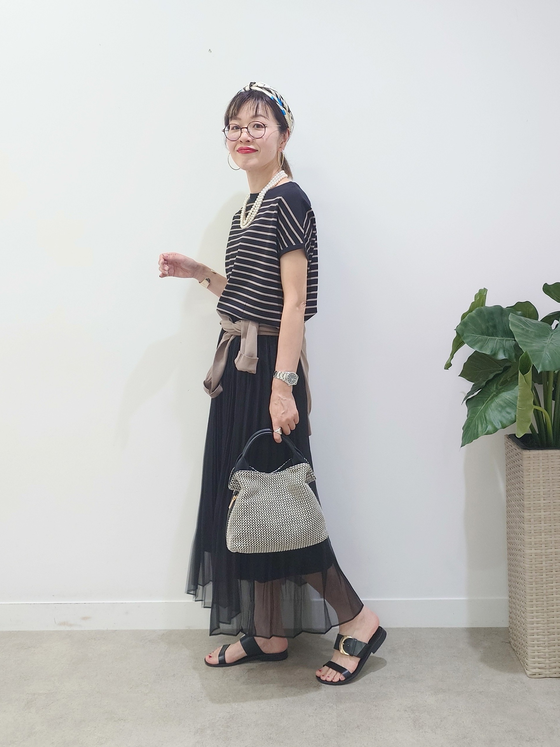 MUTSUKOさんの「UNTITLED｜【9色展開/アンサンブル可/洗える】コットンベーシックニット」を使ったコーディネート