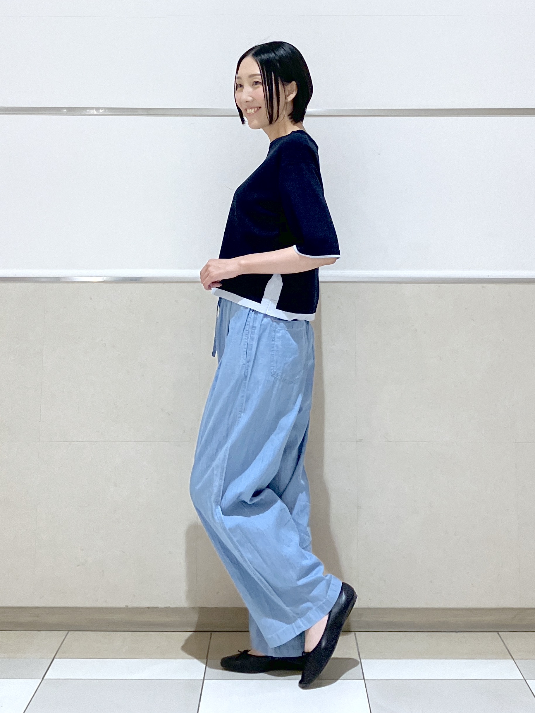 eriko さんの「Dessin｜【洗える】バイカラーボクシーシルエットニット」を使ったコーディネート