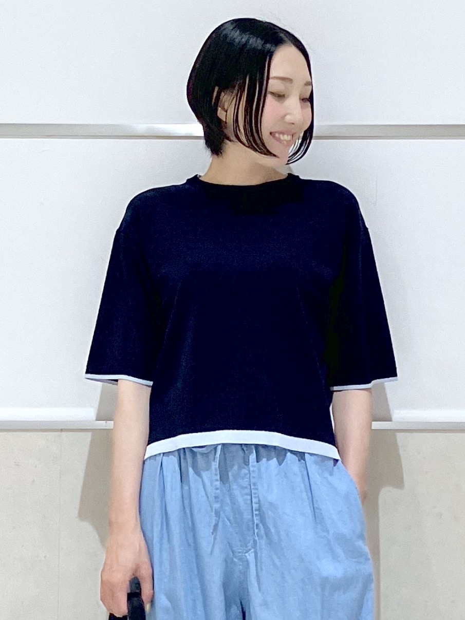 eriko さんの「Dessin｜【洗える】バイカラーボクシーシルエットニット」を使ったコーディネート