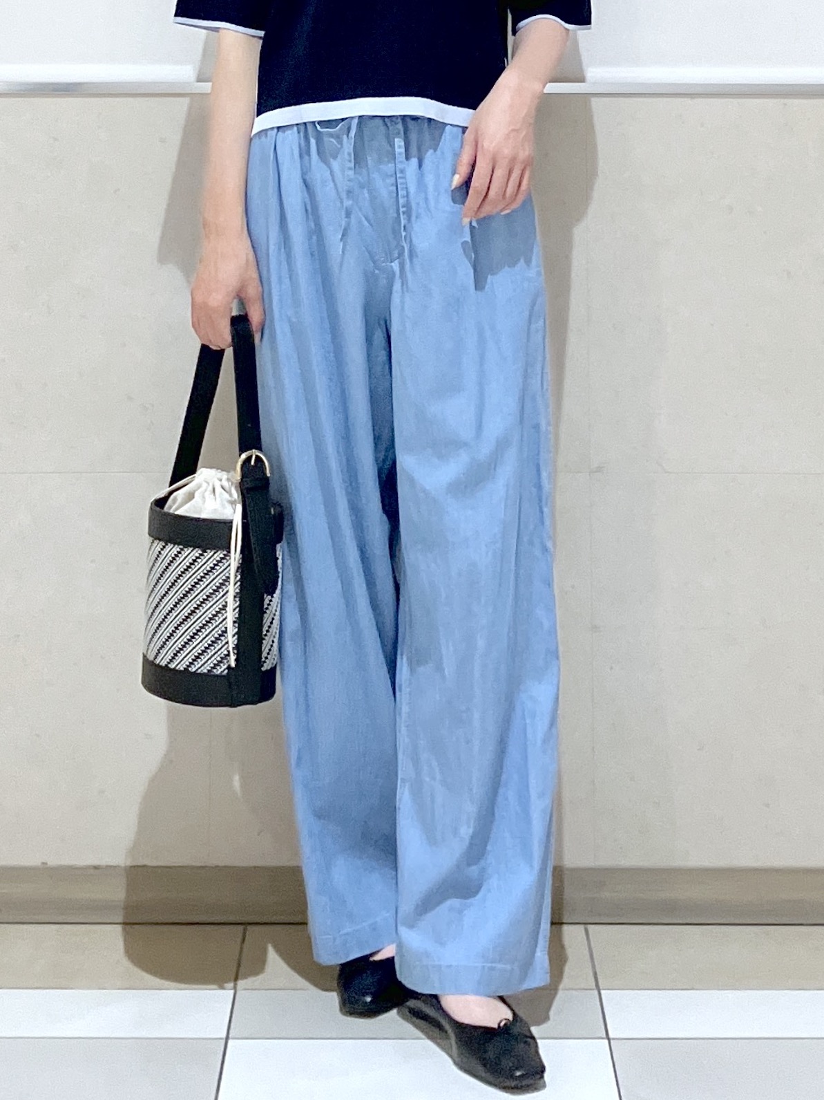 eriko さんの「Dessin｜【洗える】バイカラーボクシーシルエットニット」を使ったコーディネート