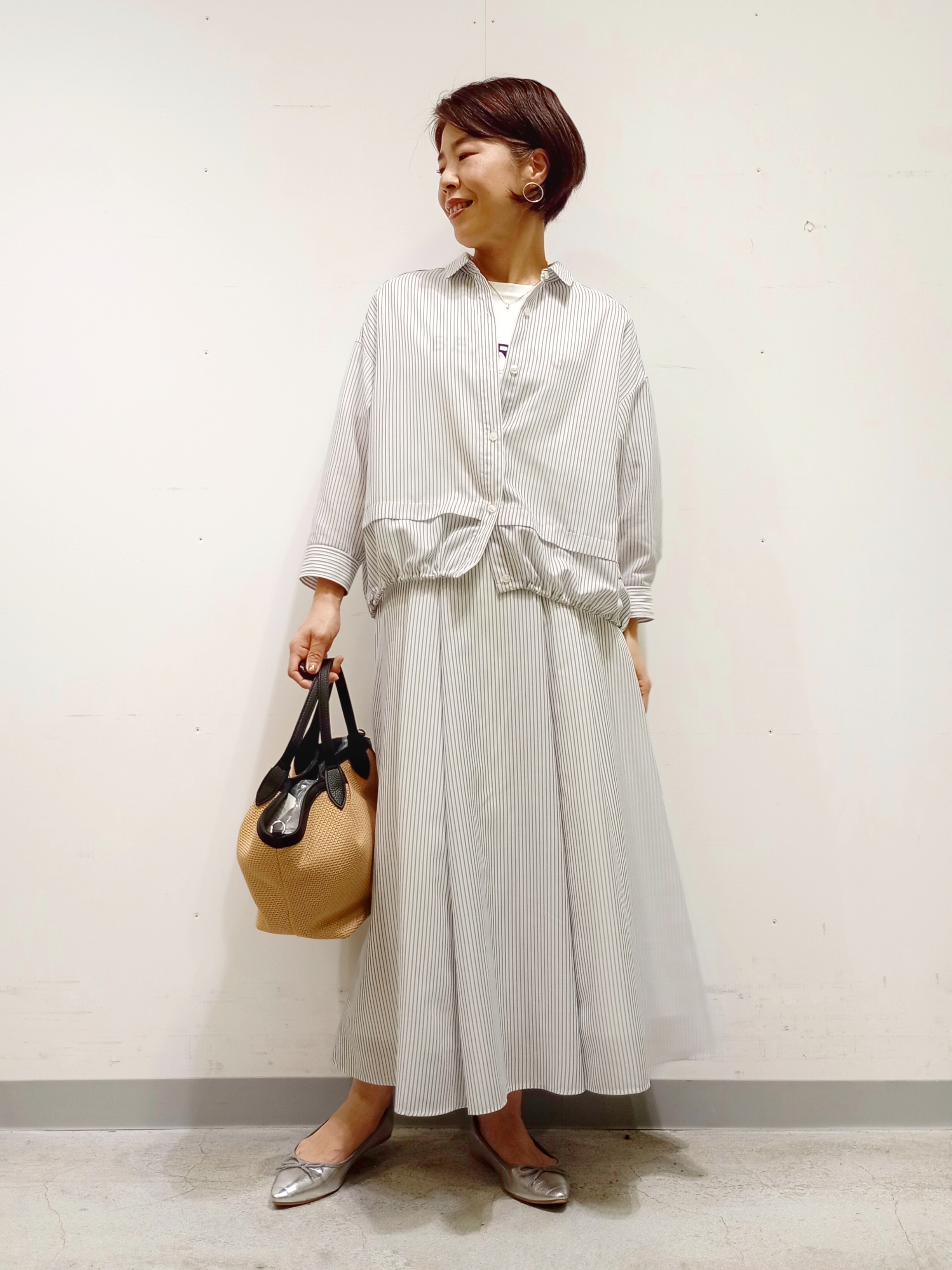 Kさんの「INDIVI｜【接触冷感/洗える】シアーシャンブレーピンタックブラウス」を使ったコーディネート