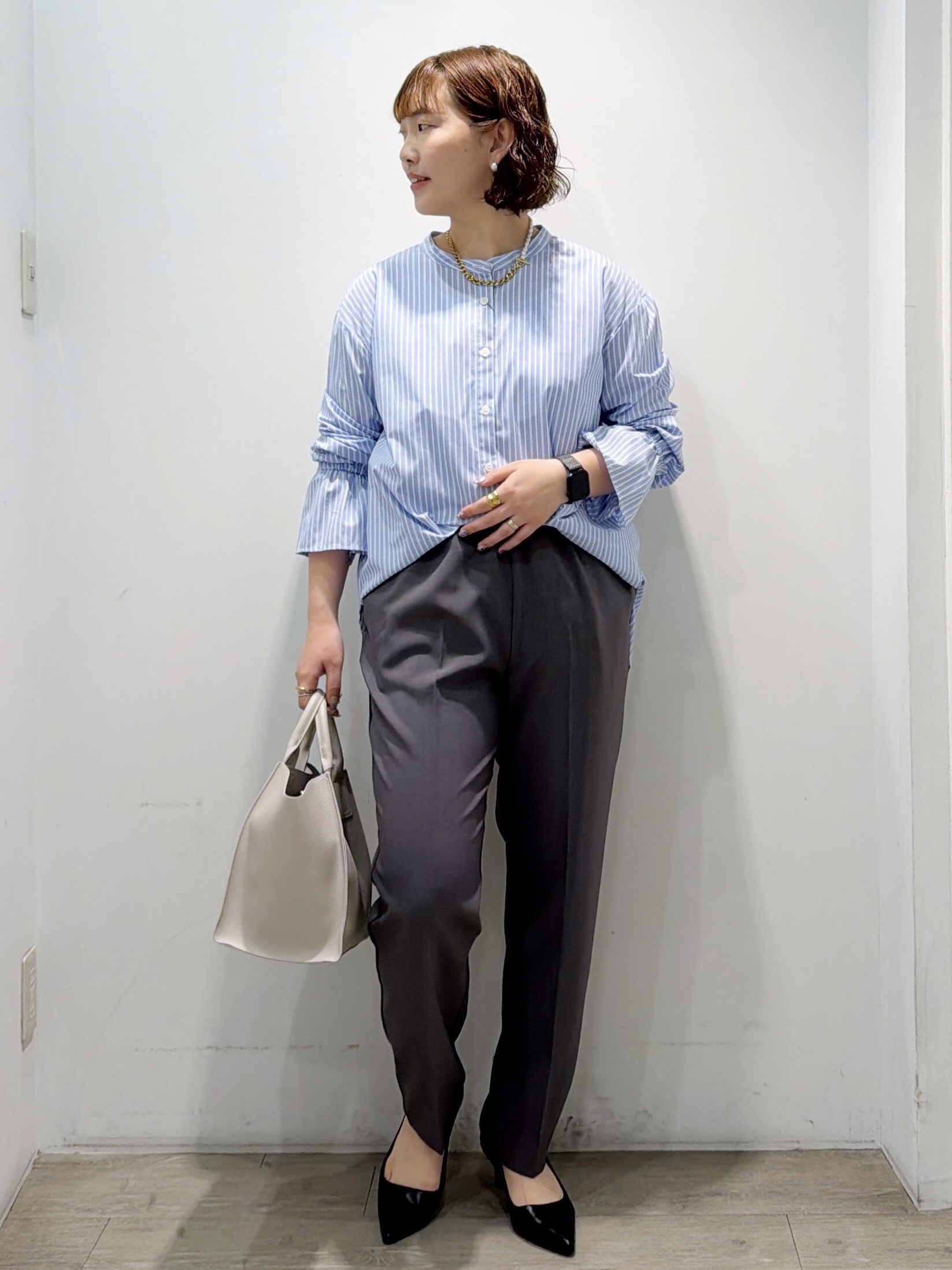 sumicaさんの「OPAQUE.CLIP｜キャンディスリーブシャツ【洗濯機OK】」を使ったコーディネート