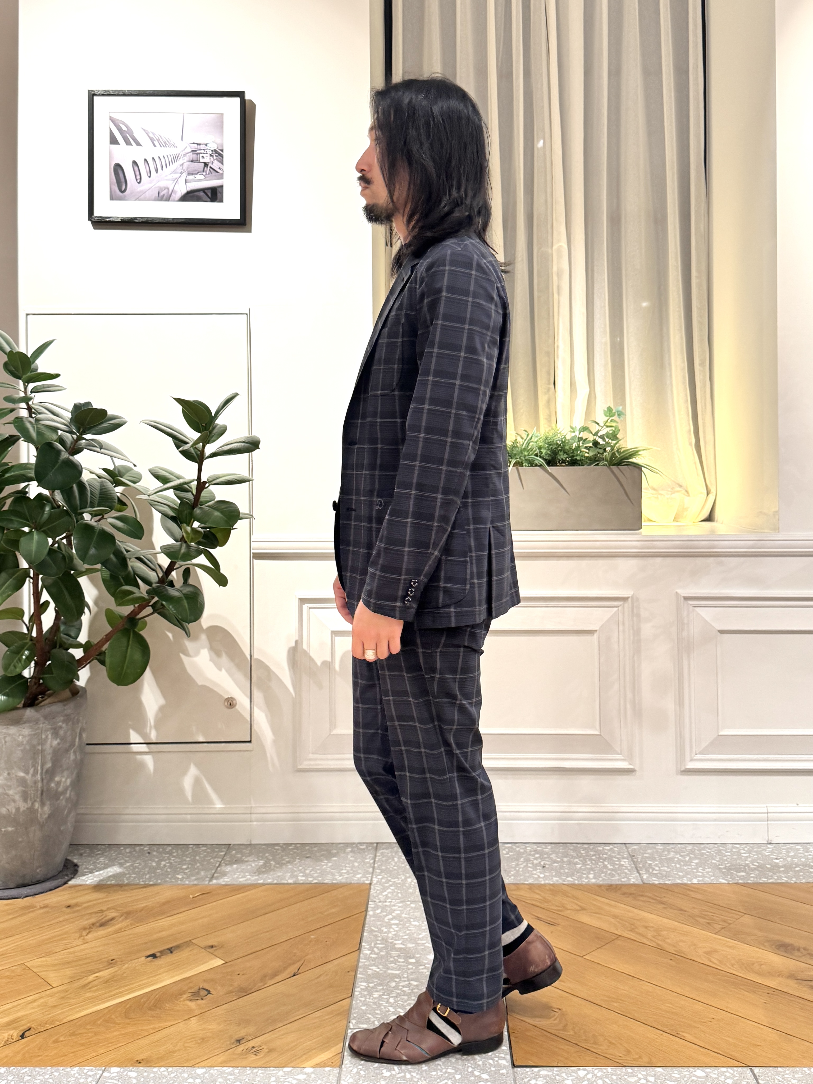 kawarataniさんの「DRESSTERIOR｜【セットアップ可/ウォッシャブル/高通気性】DotAir チェックジャケット」を使ったコーディネート