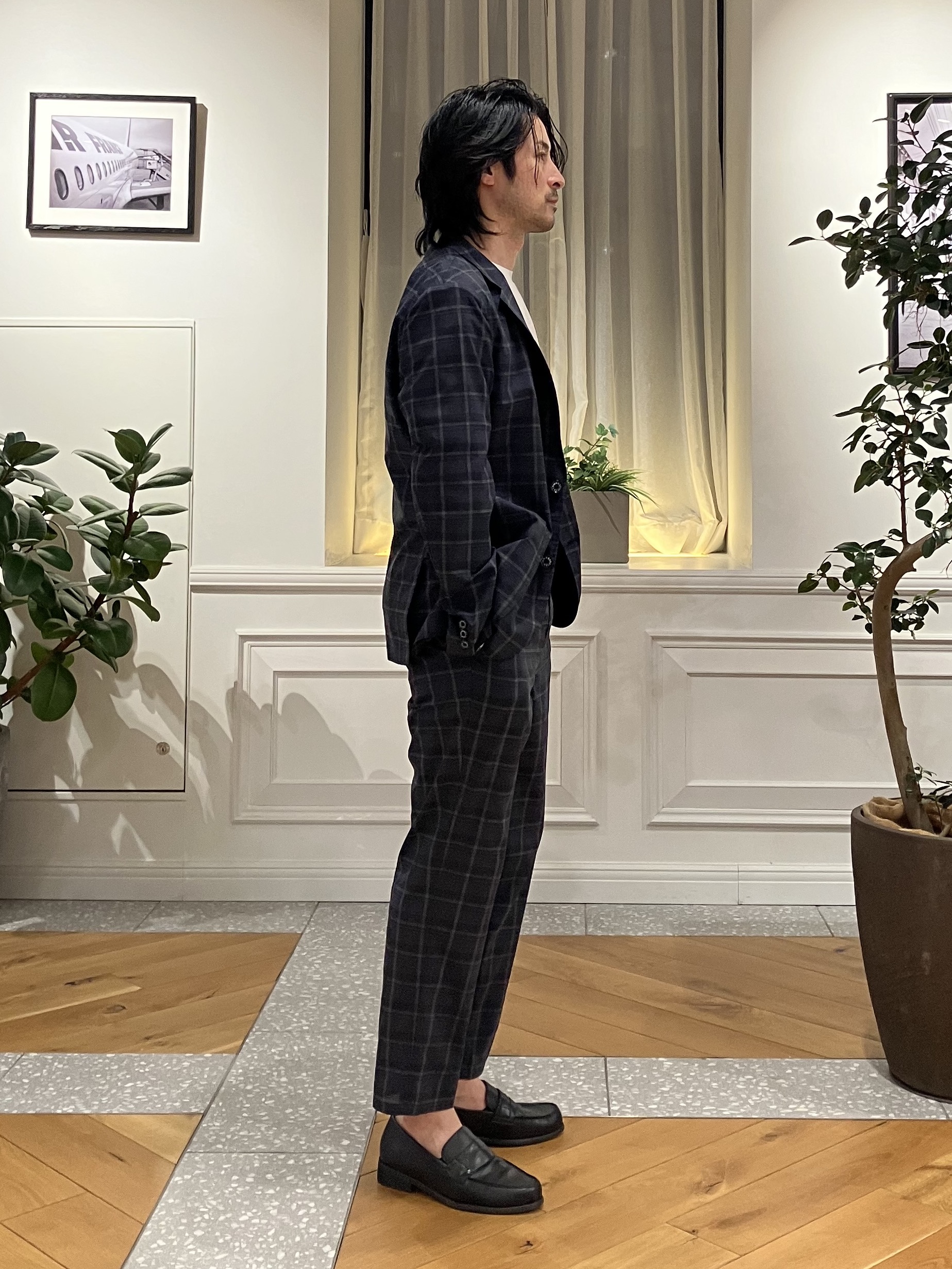 junyaさんの「DRESSTERIOR｜【セットアップ可/ウォッシャブル/高通気性】DotAir チェックジャケット」を使ったコーディネート