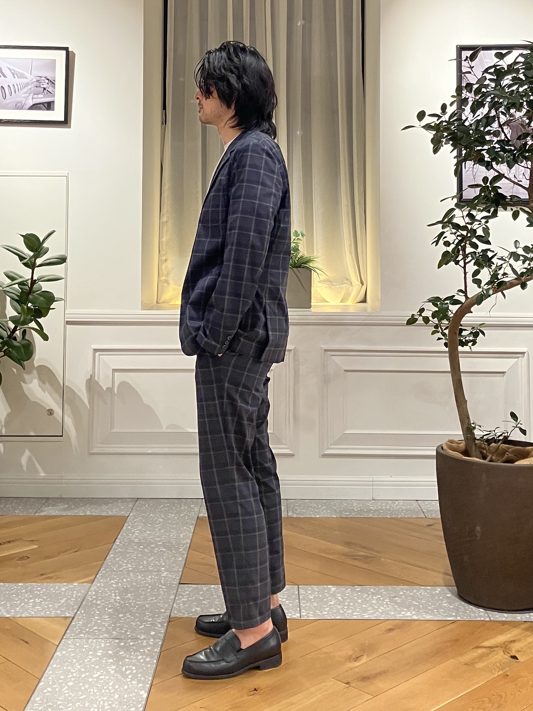 junyaさんの「DRESSTERIOR｜【セットアップ可/ウォッシャブル/高通気性】DotAir チェックジャケット」を使ったコーディネート
