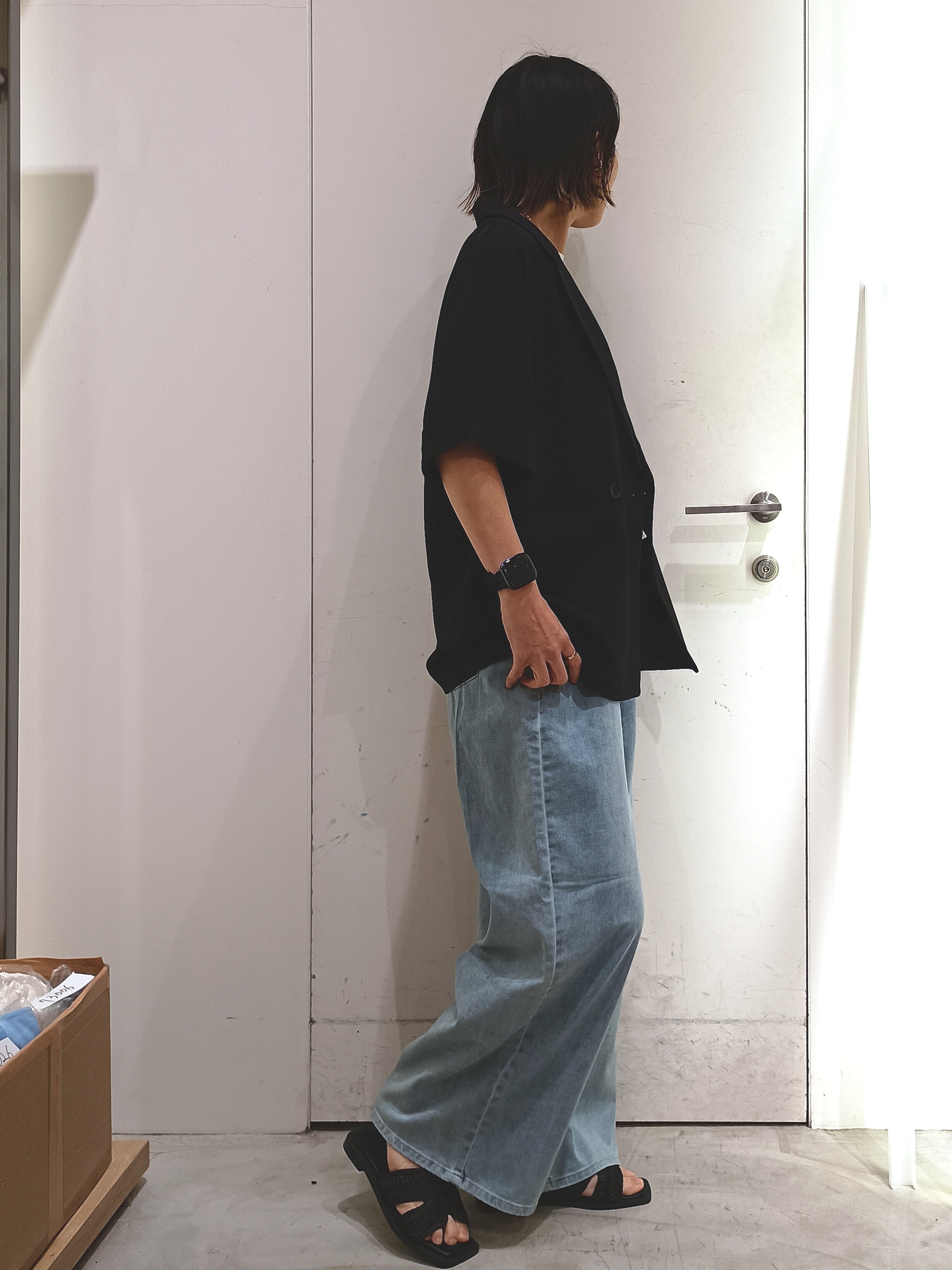 shinkoさんの「OPAQUE.CLIP｜【接触冷感／吸水速乾／防シワ】リネンライクテーラードジャケット《洗濯機OK》」を使ったコーディネート