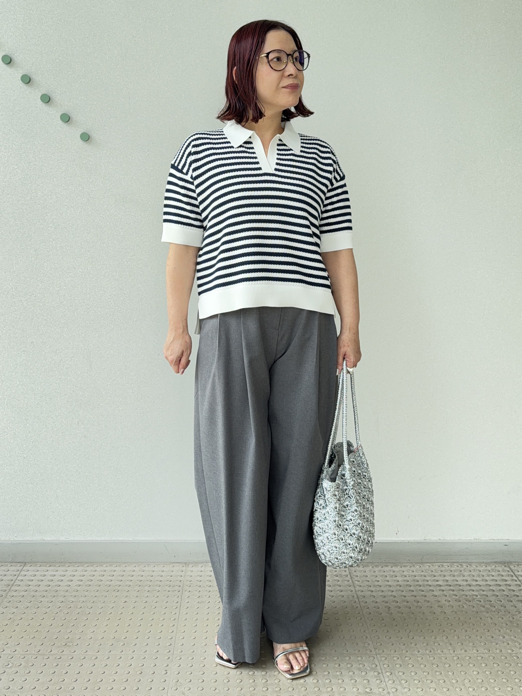 Asamiさんの「DRESSTERIOR｜ウォッシャブルスキッパークロップドニット」を使ったコーディネート