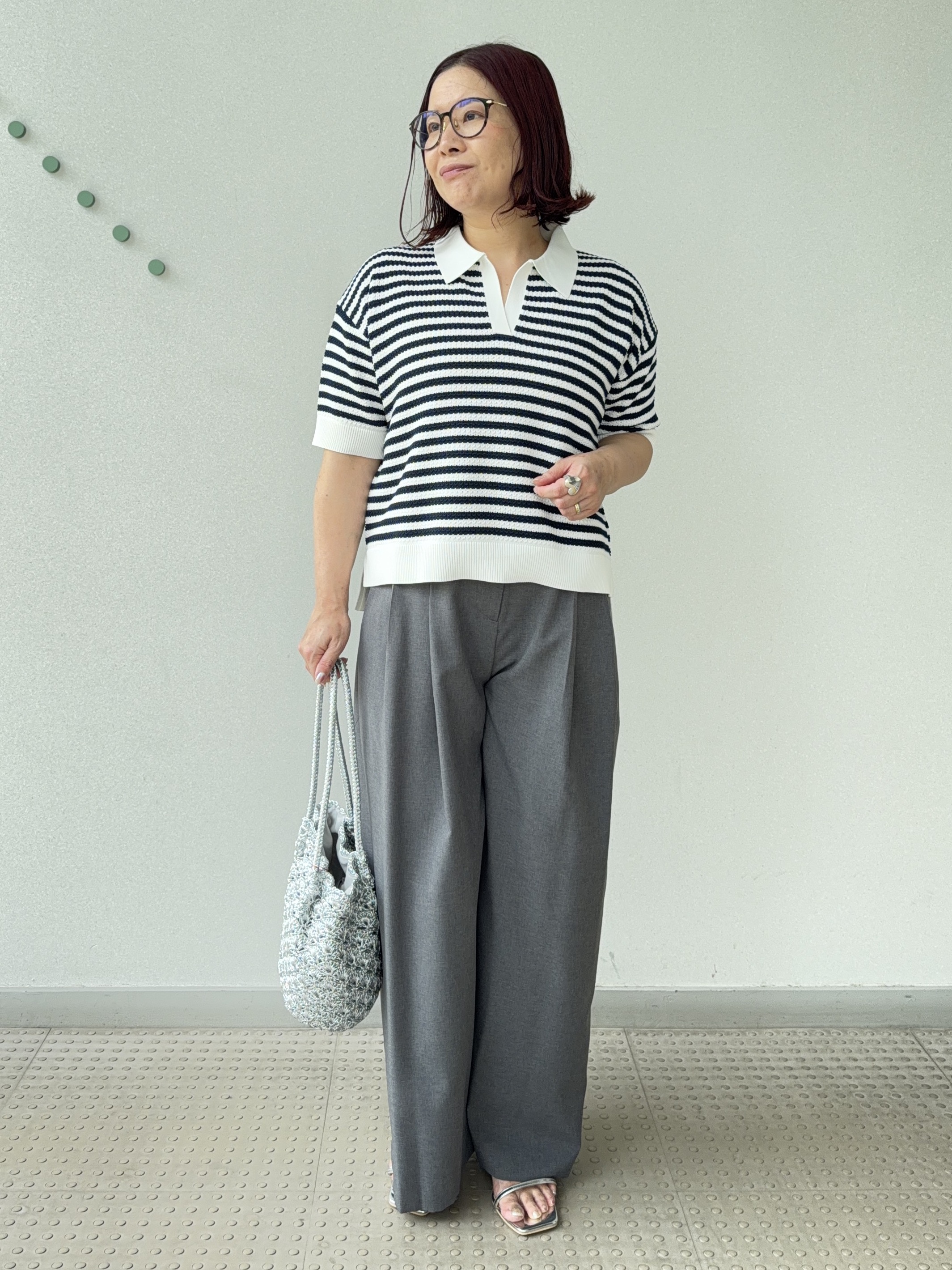Asamiさんの「DRESSTERIOR｜ウォッシャブルスキッパークロップドニット」を使ったコーディネート