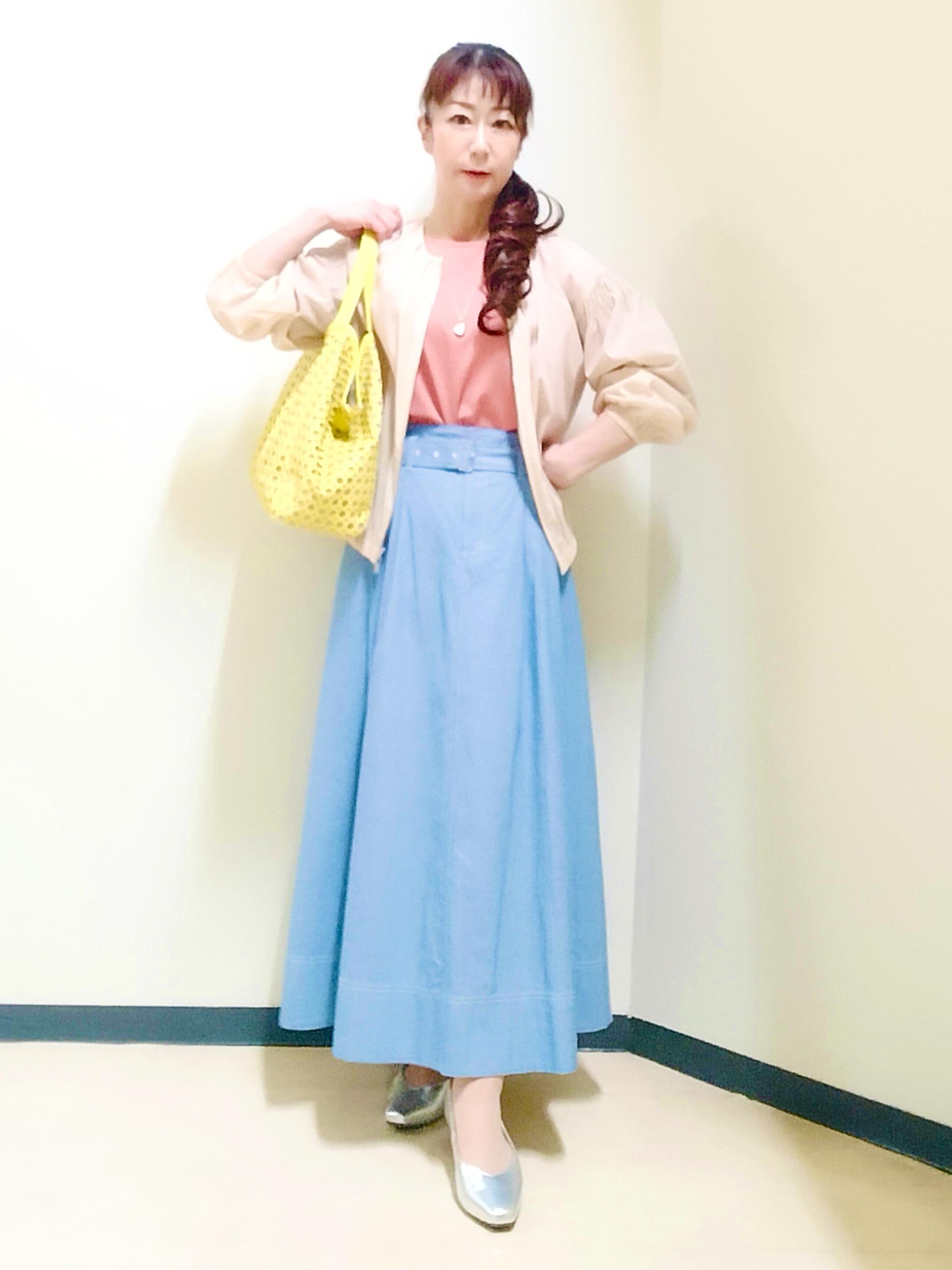 花さんの「Reflect｜フロントファスナーシアーブルゾン」を使ったコーディネート