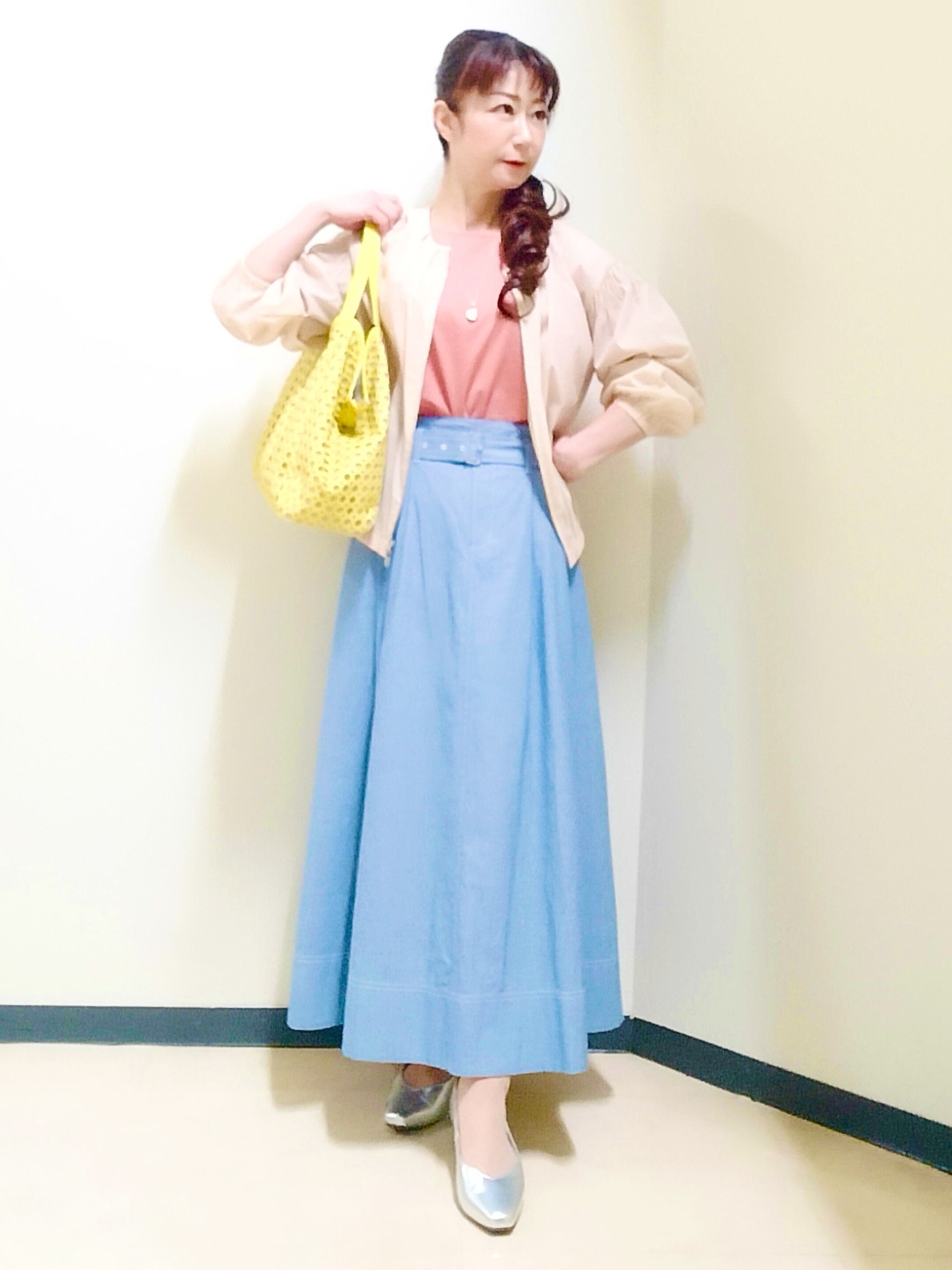 花さんの「Reflect｜フロントファスナーシアーブルゾン」を使ったコーディネート