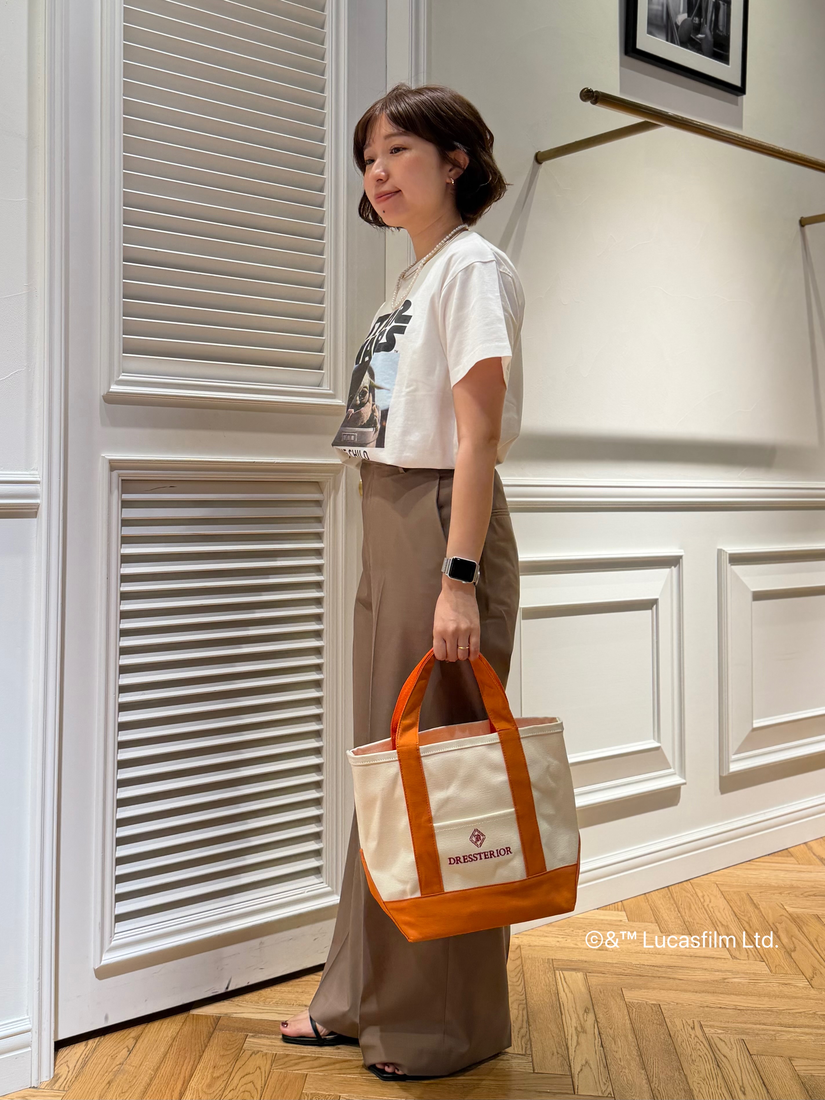 つじ まこさんの「DRESSTERIOR｜【接触冷感】STAR WARS カプセルグローグTシャツ」を使ったコーディネート