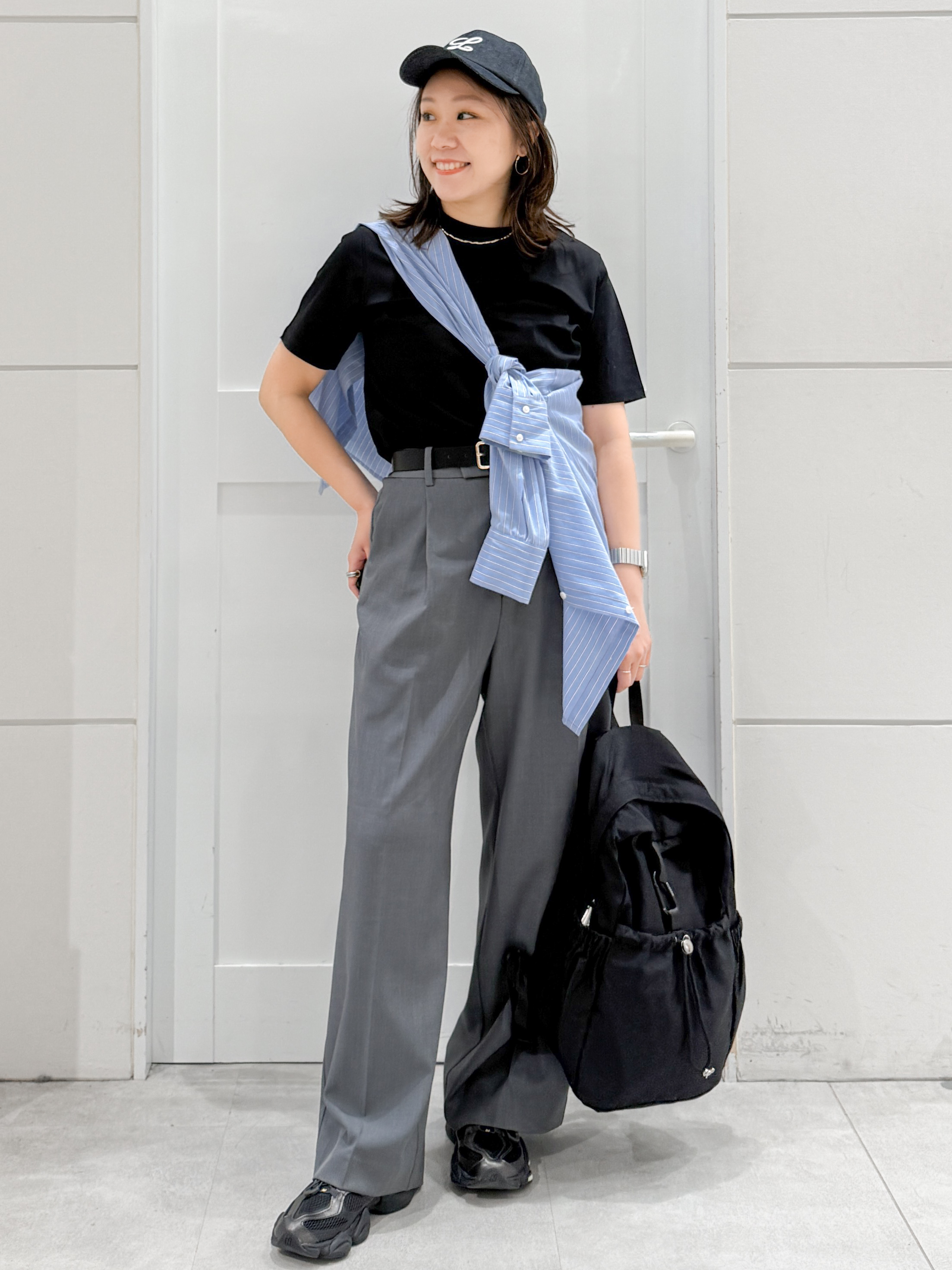 yuka.aさんの「OPAQUE.CLIP｜オーガニックコットン混ベーシックTシャツ【洗濯機OK】《SS～LL》」を使ったコーディネート