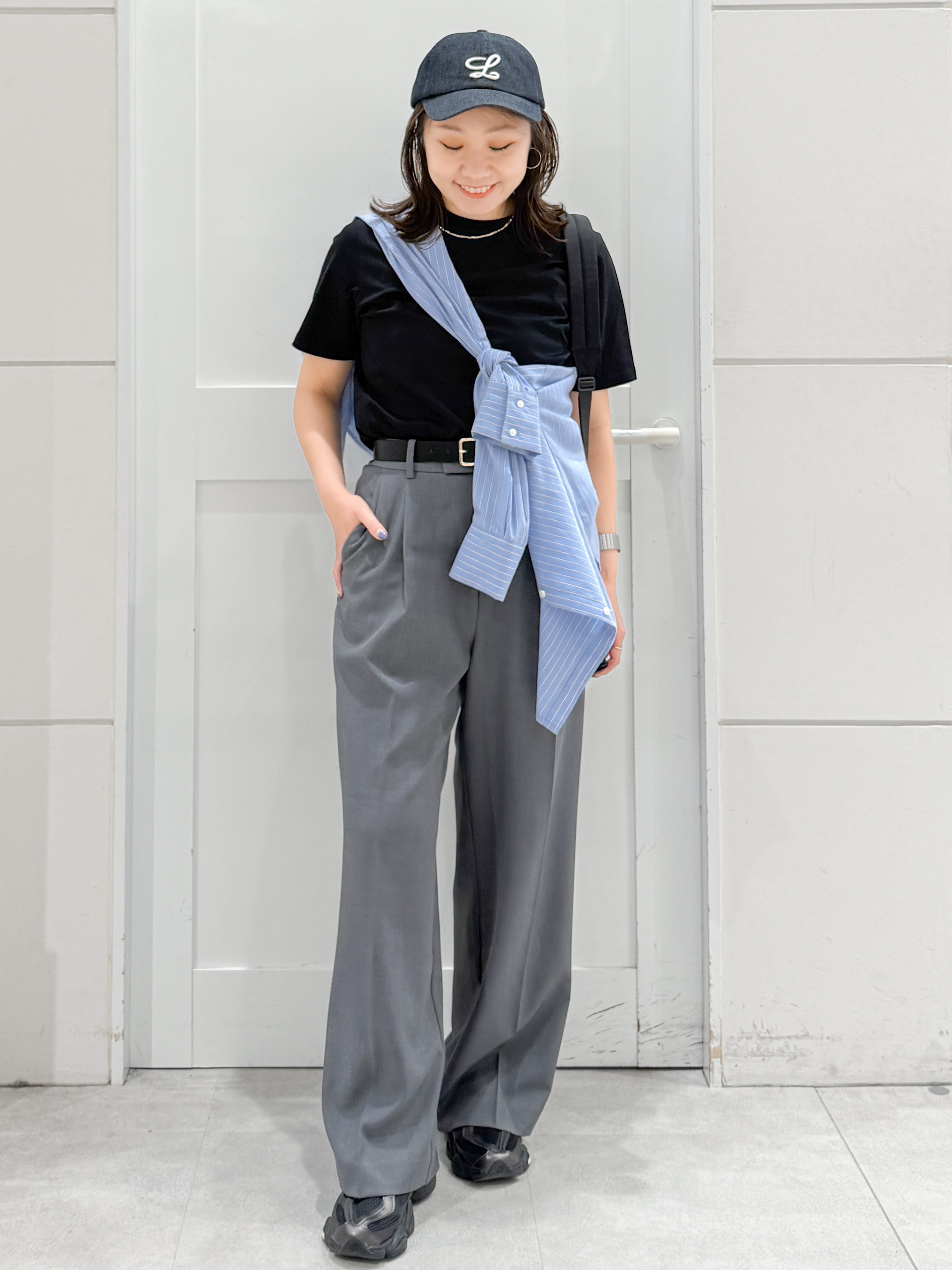 yuka.aさんの「OPAQUE.CLIP｜オーガニックコットン混ベーシックTシャツ【洗濯機OK】《SS～LL》」を使ったコーディネート