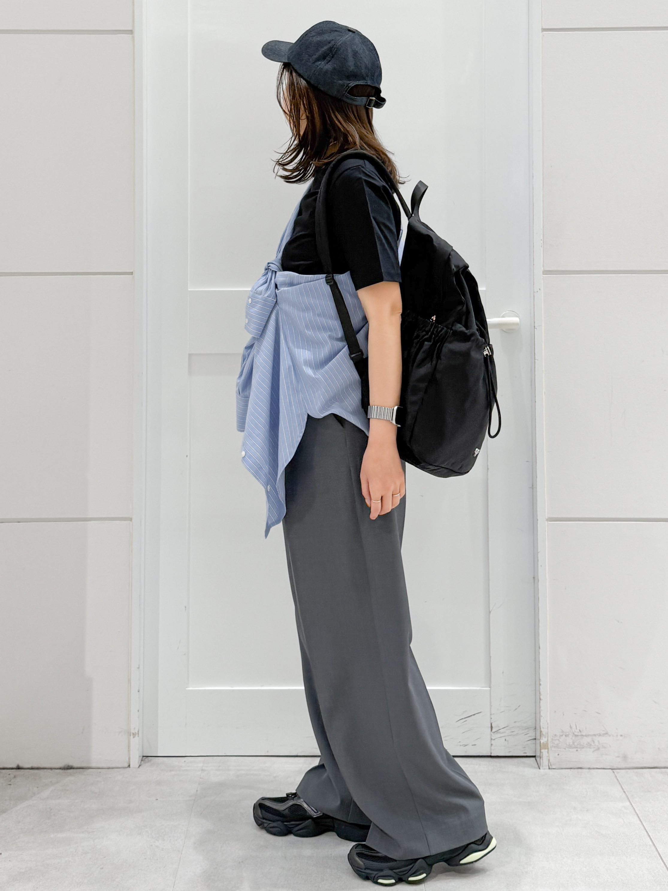 yuka.aさんの「OPAQUE.CLIP｜オーガニックコットン混ベーシックTシャツ【洗濯機OK】《SS～LL》」を使ったコーディネート