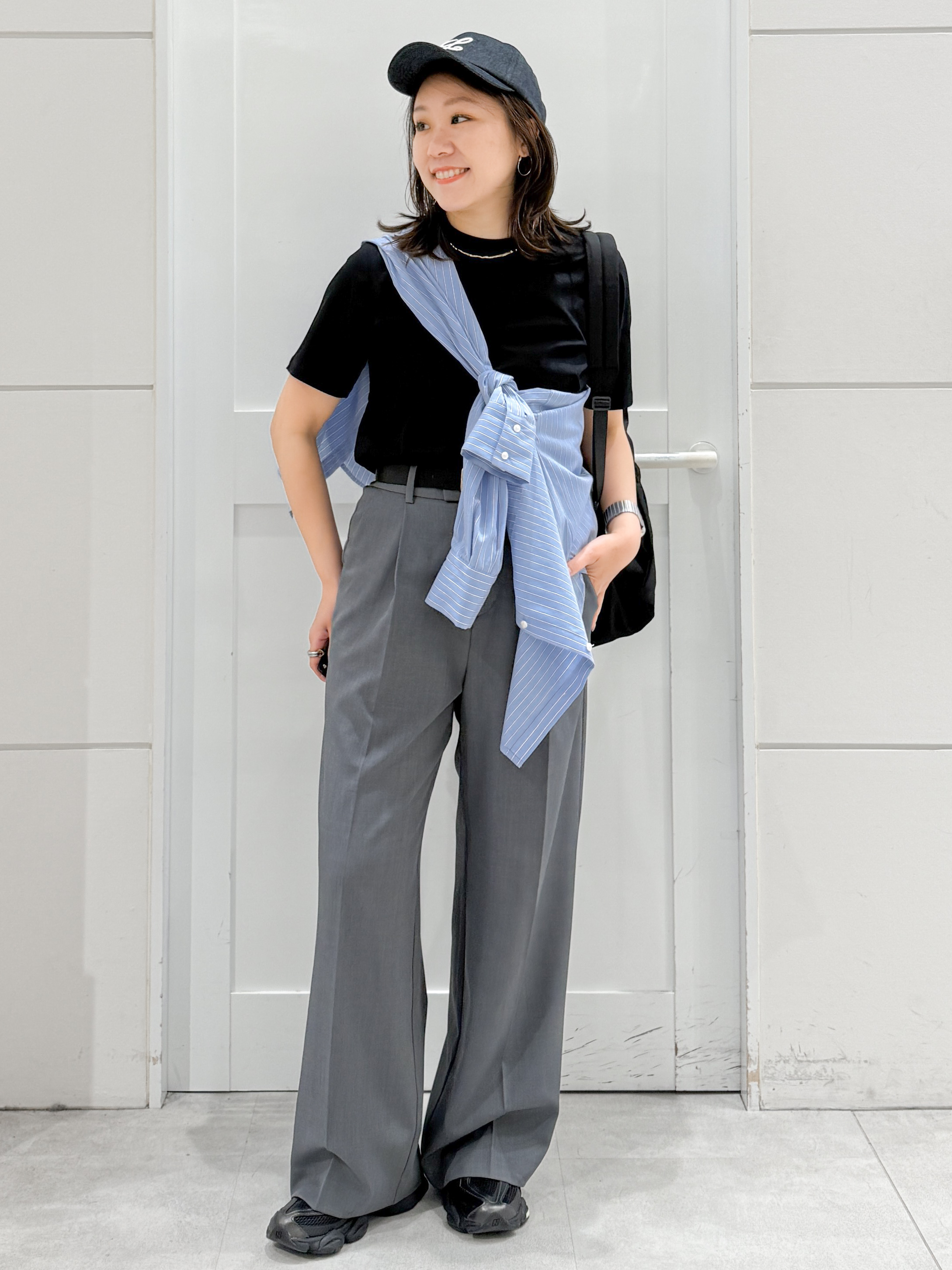 yuka.aさんの「OPAQUE.CLIP｜オーガニックコットン混ベーシックTシャツ【洗濯機OK】《SS～LL》」を使ったコーディネート