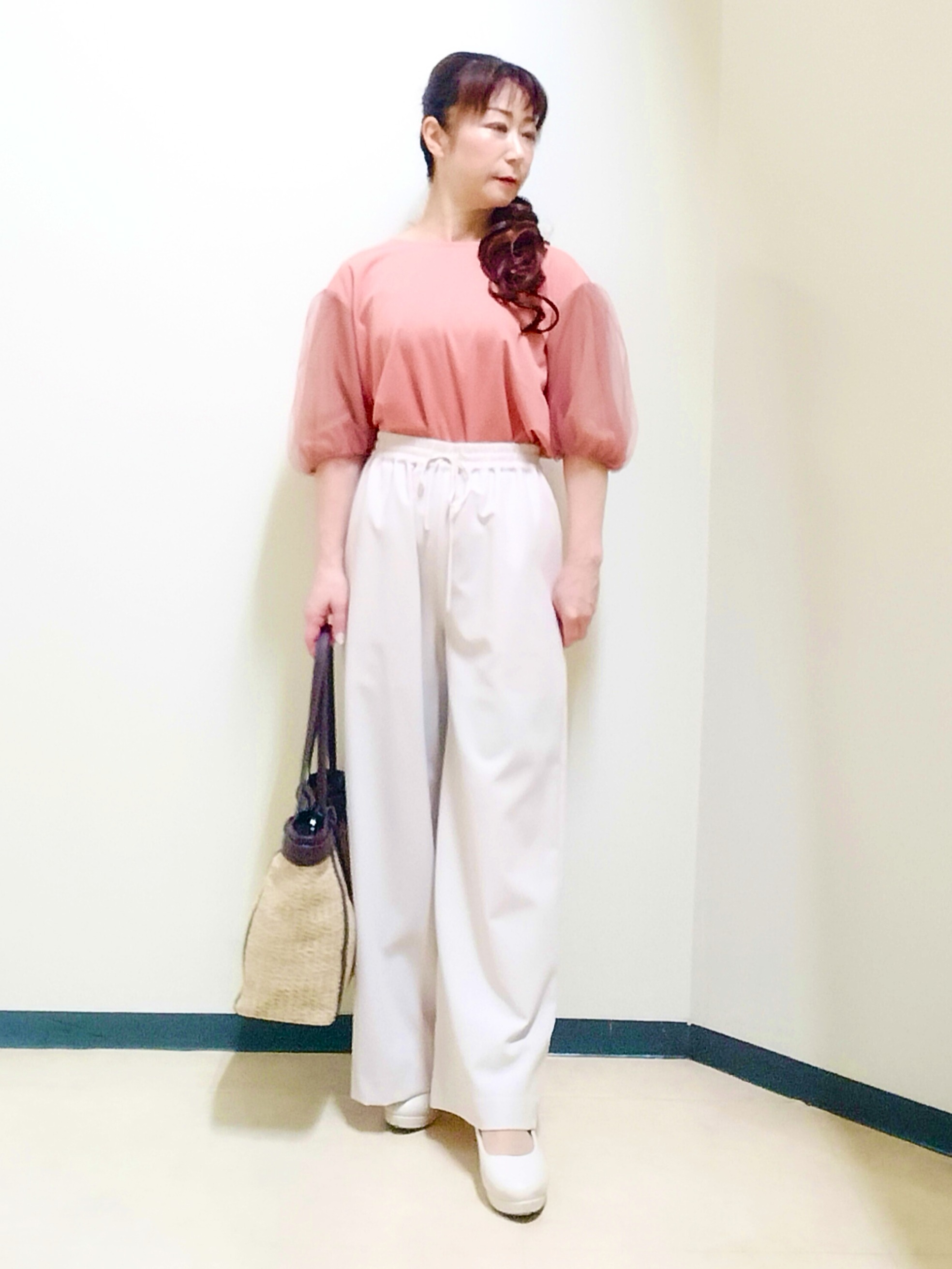 花さんの「Reflect｜【単品使い◎】ペプラムベスト＋リラクシーパンツセット」を使ったコーディネート