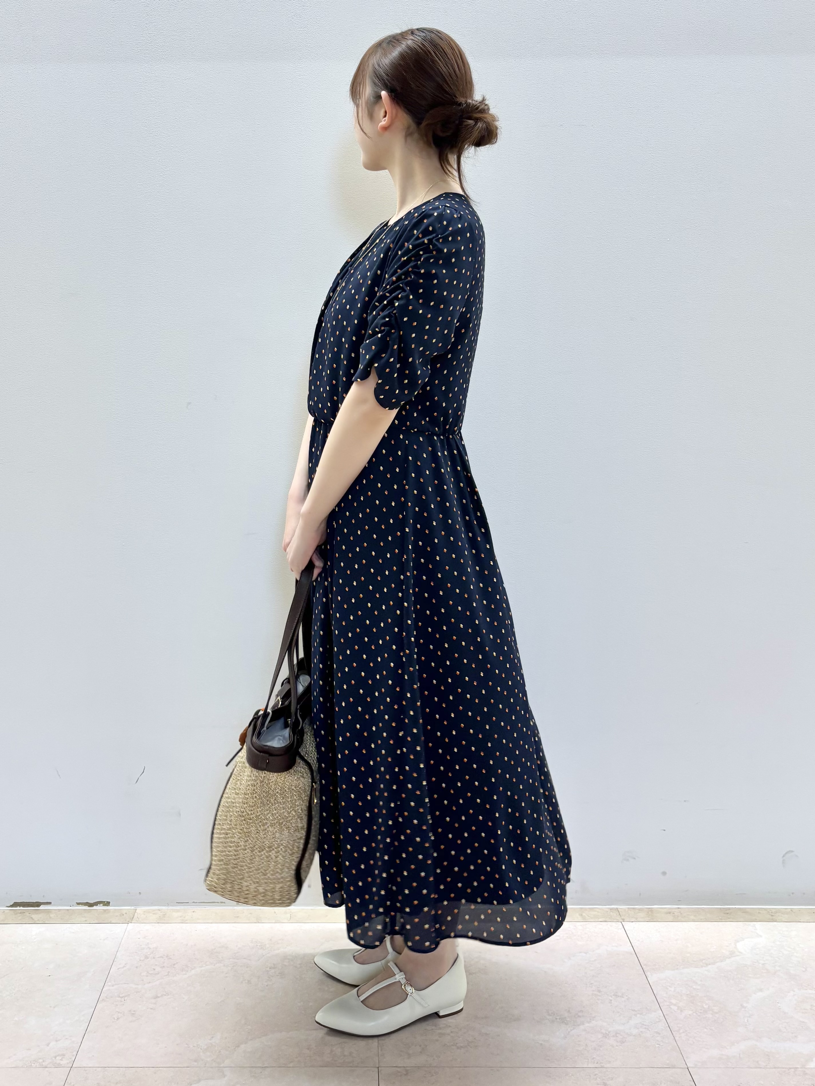 Satoさんの「Reflect｜小紋柄ジョーゼットワンピース」を使ったコーディネート