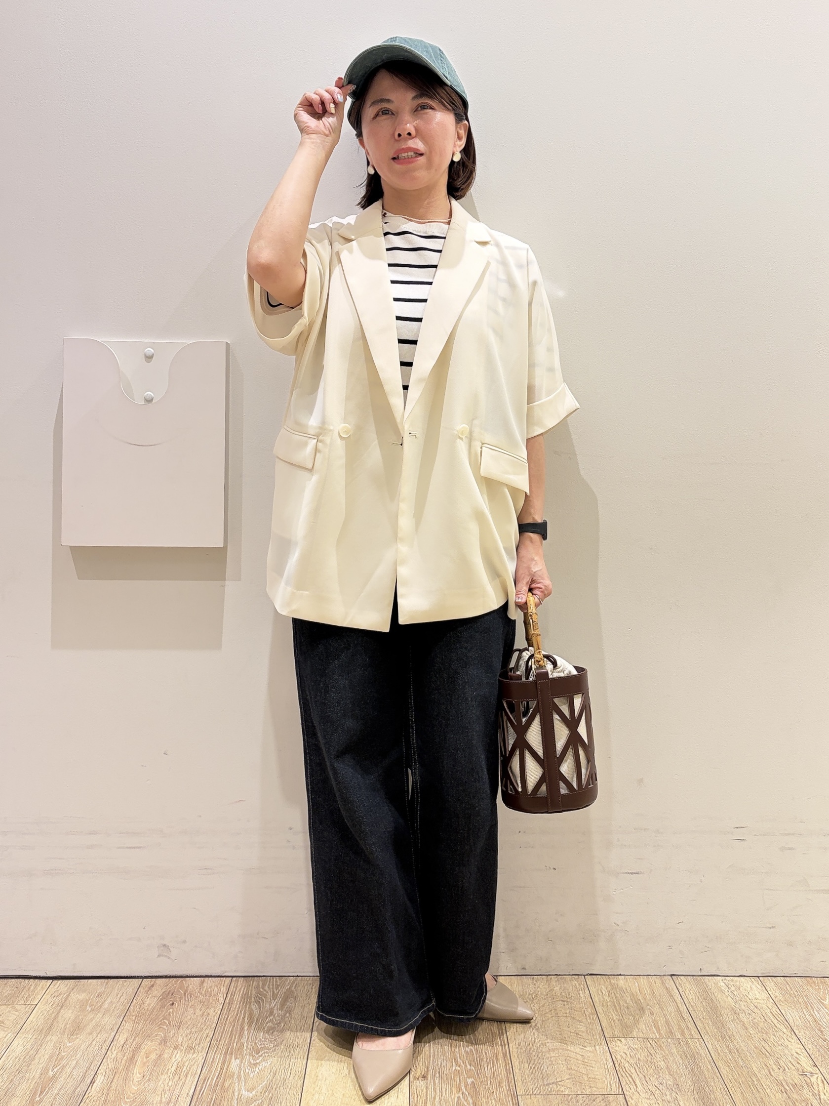 YUKOさんの「index｜ストレッチバギーデニム【洗濯機洗い可】《SS～LL》」を使ったコーディネート