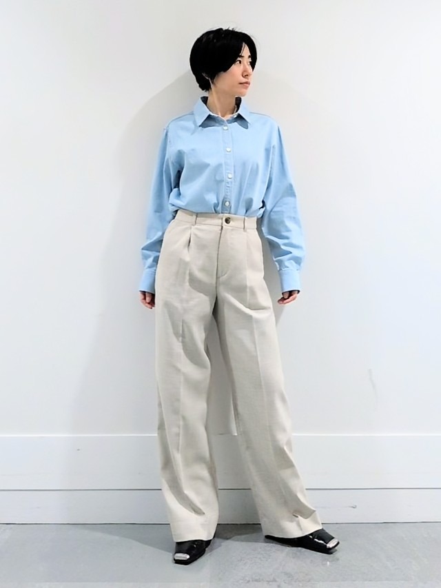 ミズタさんの「UNTITLED｜【セットアップ可/ボウタイ】ライトウェイトデニムブラウス」を使ったコーディネート