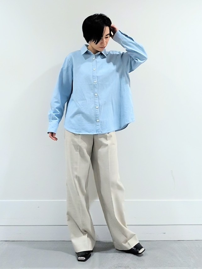ミズタさんの「UNTITLED｜【セットアップ可/ボウタイ】ライトウェイトデニムブラウス」を使ったコーディネート