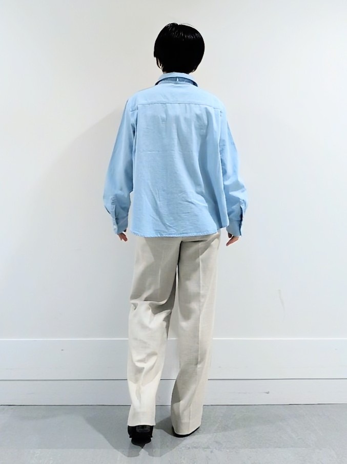 ミズタさんの「UNTITLED｜【セットアップ可/ボウタイ】ライトウェイトデニムブラウス」を使ったコーディネート
