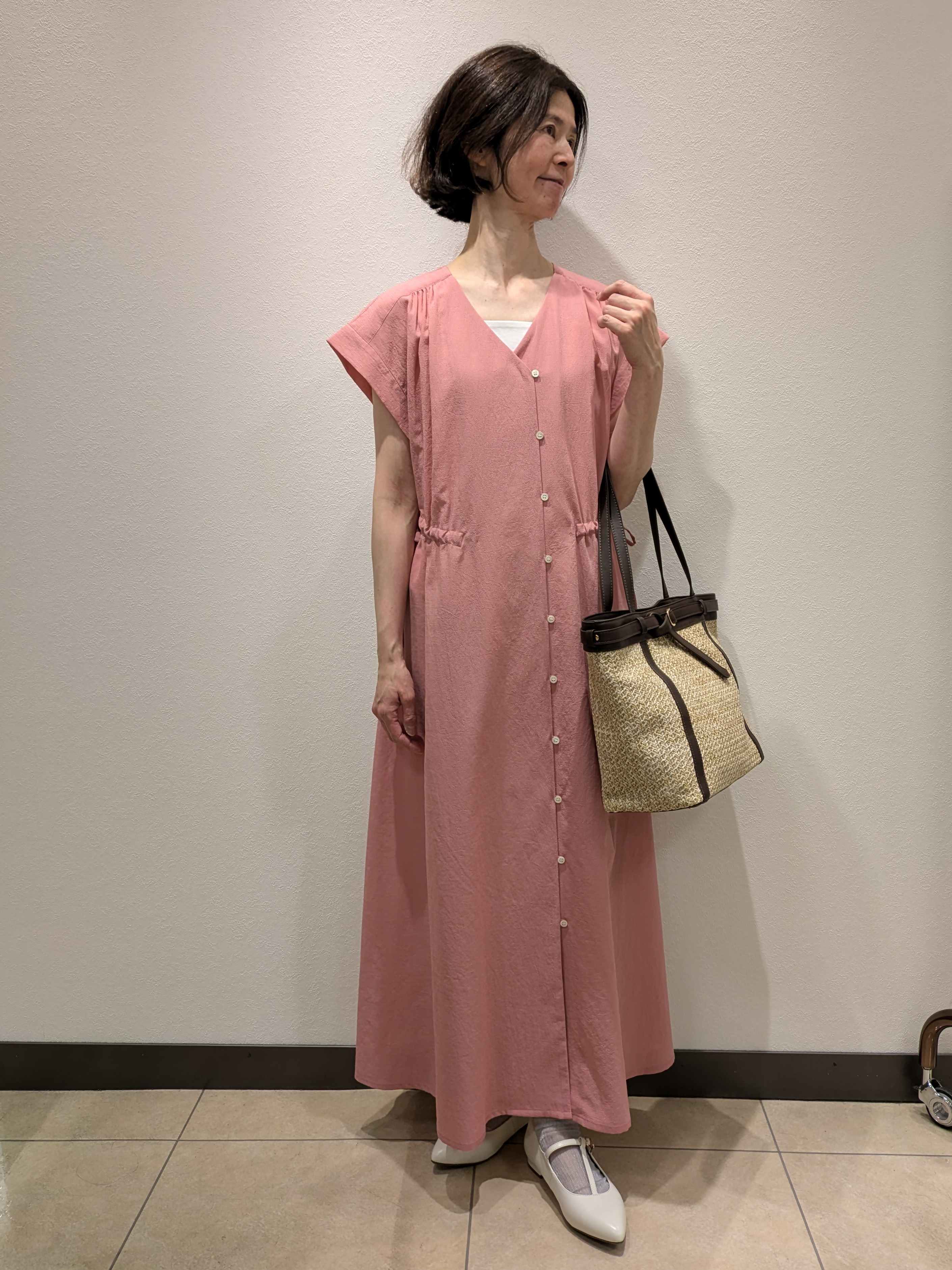 Rumiさんの「Reflect｜【通気性あり／涼しい／マシンウォッシャブル】フロントボタンワンピース」を使ったコーディネート