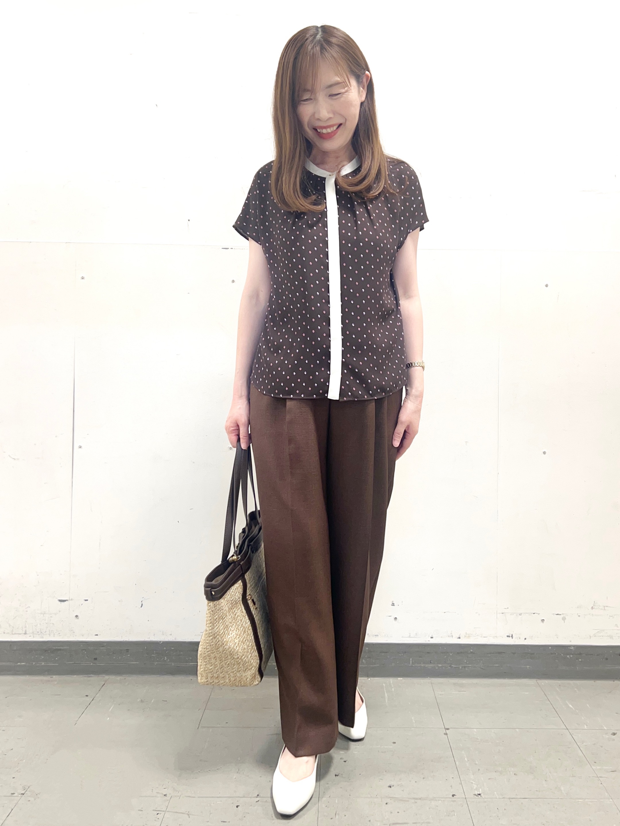 yuさんの「Reflect｜【通勤におすすめ◎】ジョーゼットブラウス」を使ったコーディネート