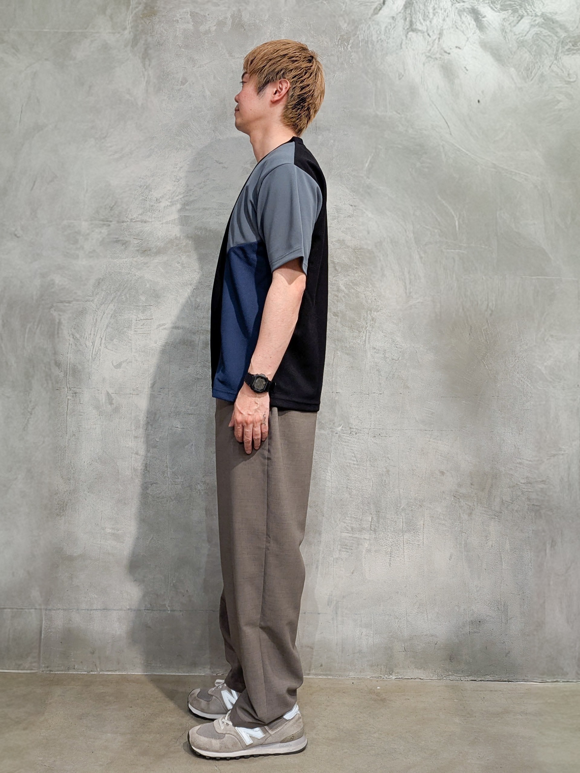 daiさんの「THE SHOP TK｜【一枚で着映える】パターンブロッキング 半袖Tシャツ 洗濯機OK」を使ったコーディネート