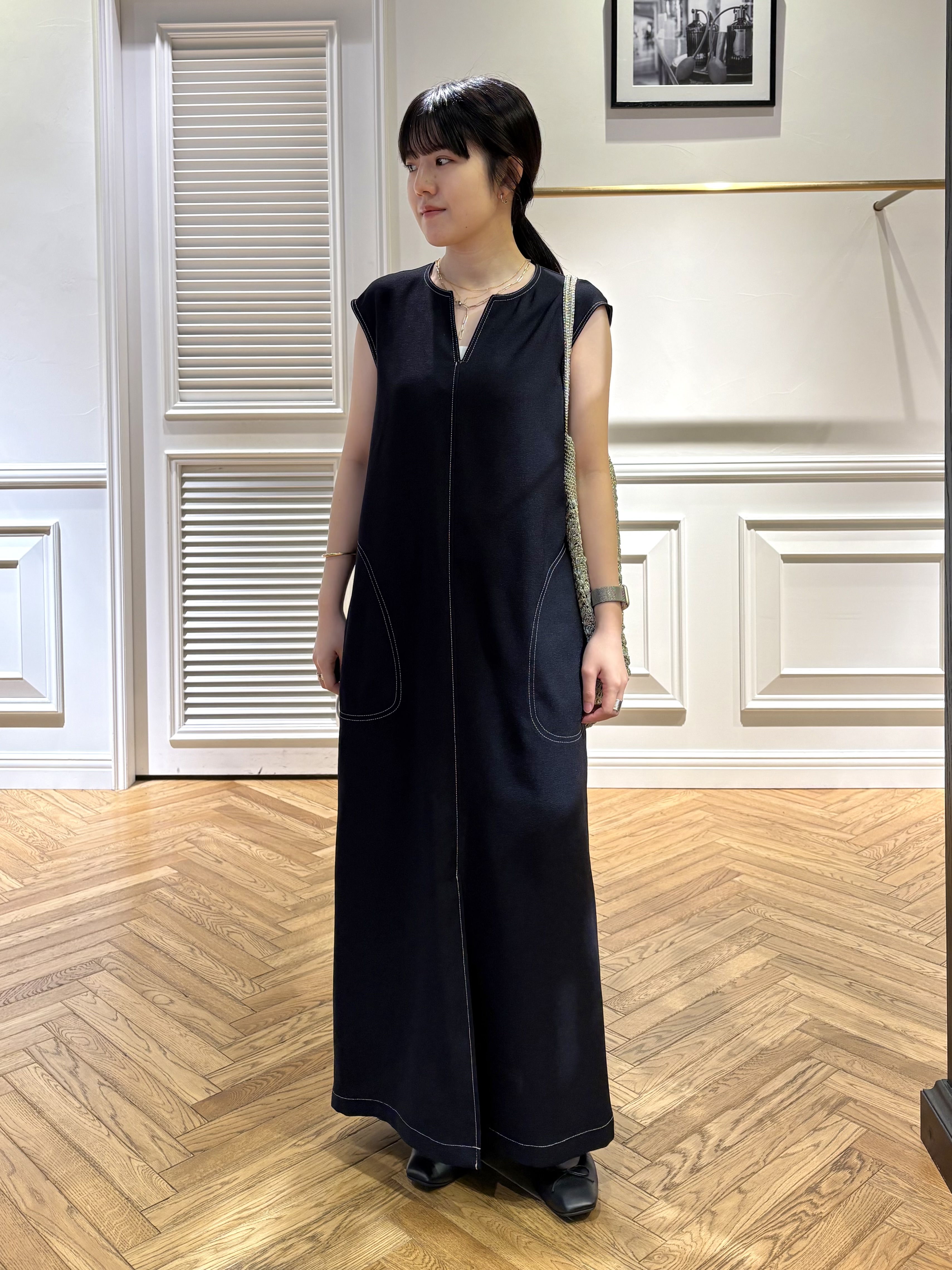 cocoさんの「DRESSTERIOR｜【セットアップ可/UVカット/接触冷感/吸水速乾】ウォッシャブル Iラインワンピース」を使ったコーディネート