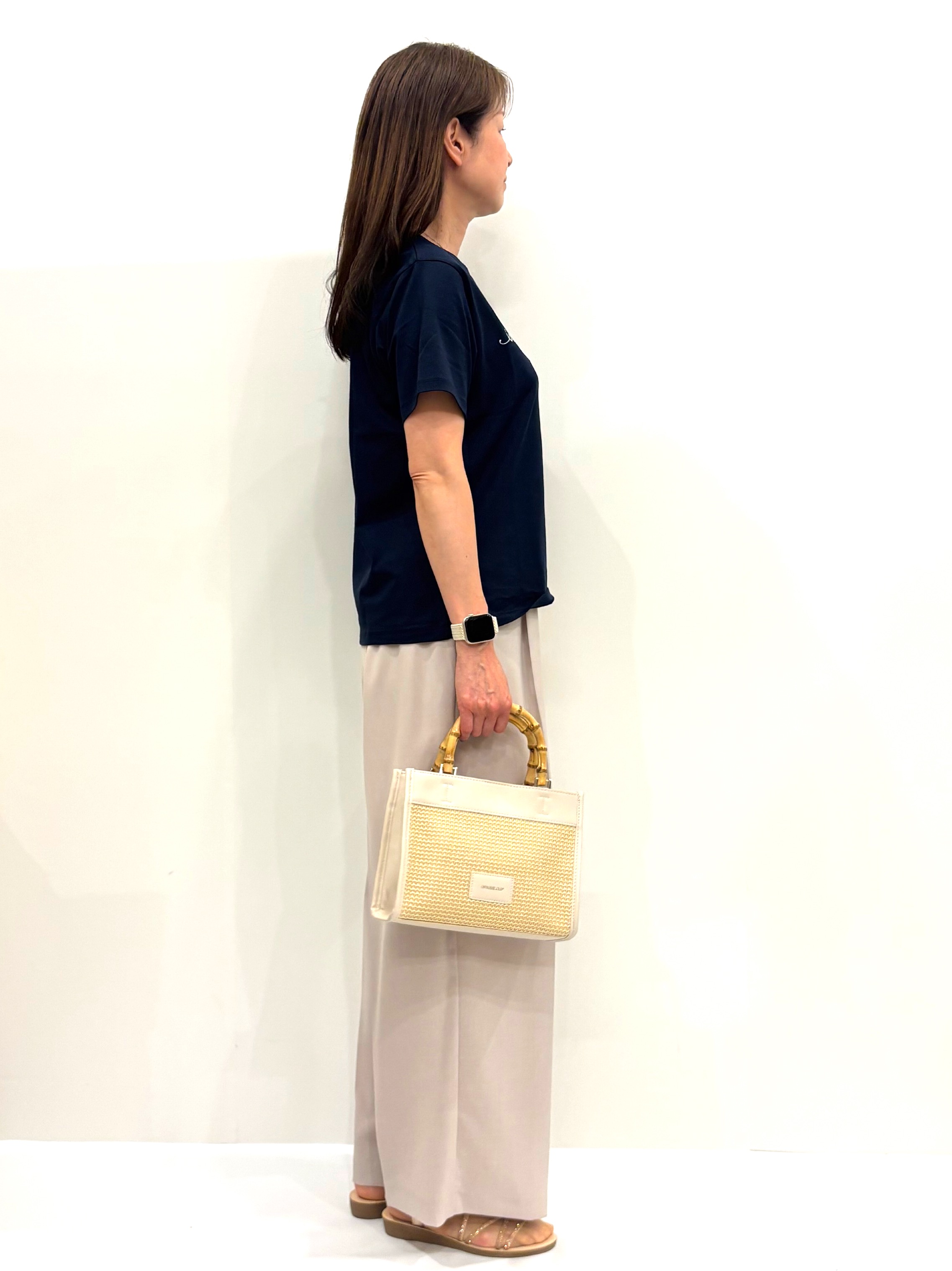 Satoさんの「OPAQUE.CLIP｜ロゴプリント刺繍アソートTシャツ【洗濯機OK】」を使ったコーディネート