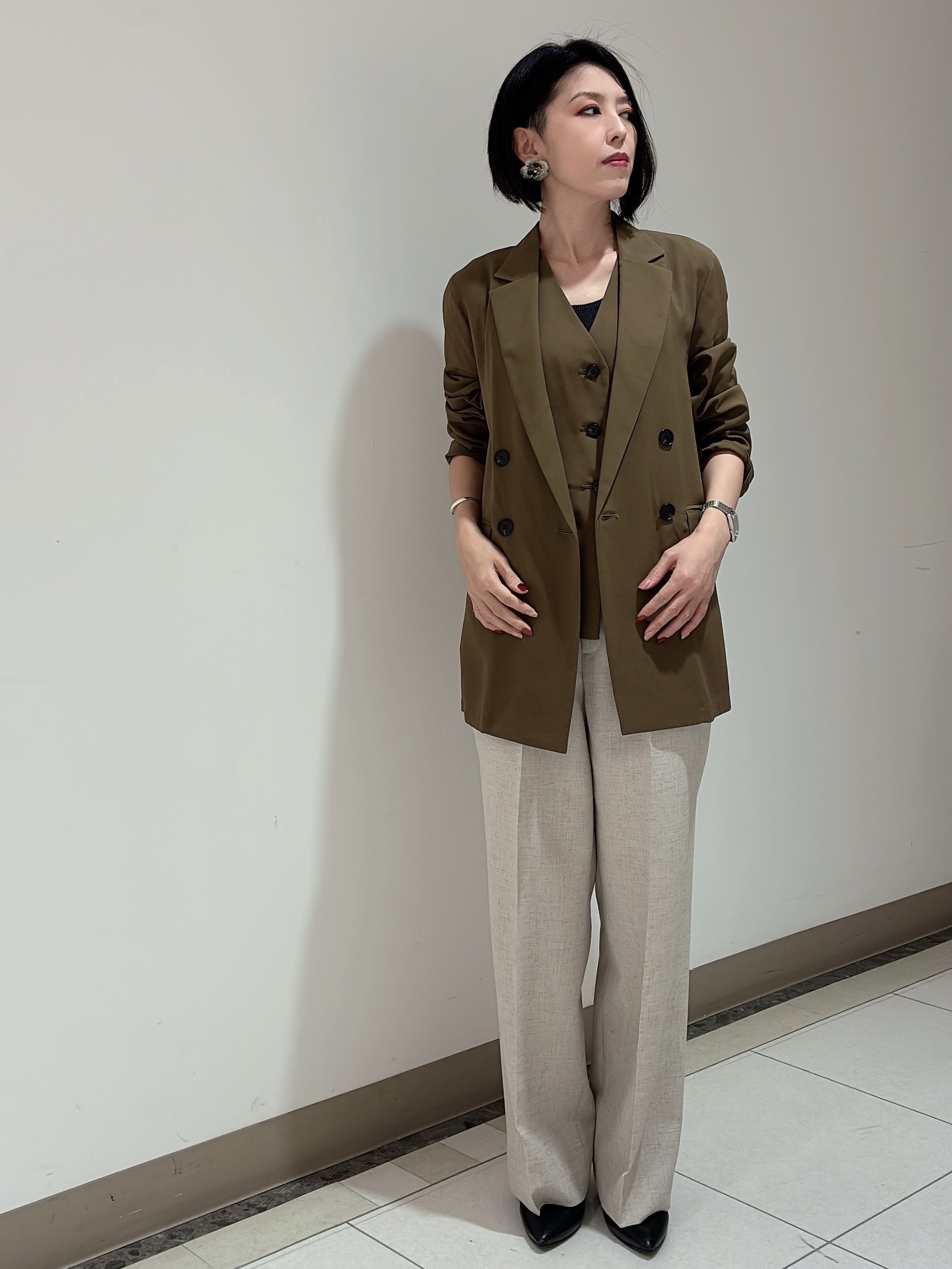 環さんの「UNTITLED｜【セットアップ可/接触冷感/通気性】ドライシアーダブルジャケット」を使ったコーディネート