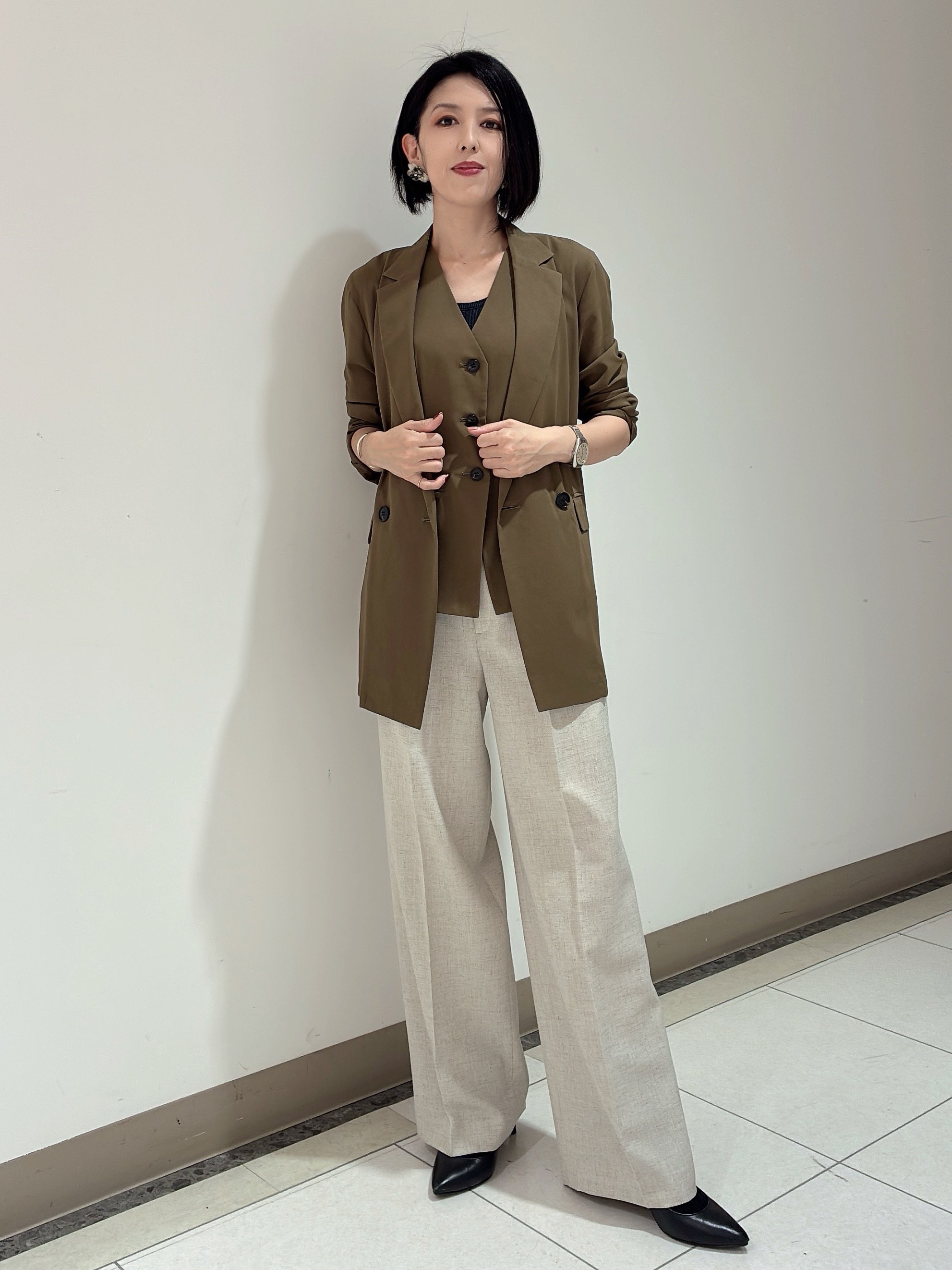 環さんの「UNTITLED｜【セットアップ可/接触冷感/通気性】ドライシアーダブルジャケット」を使ったコーディネート