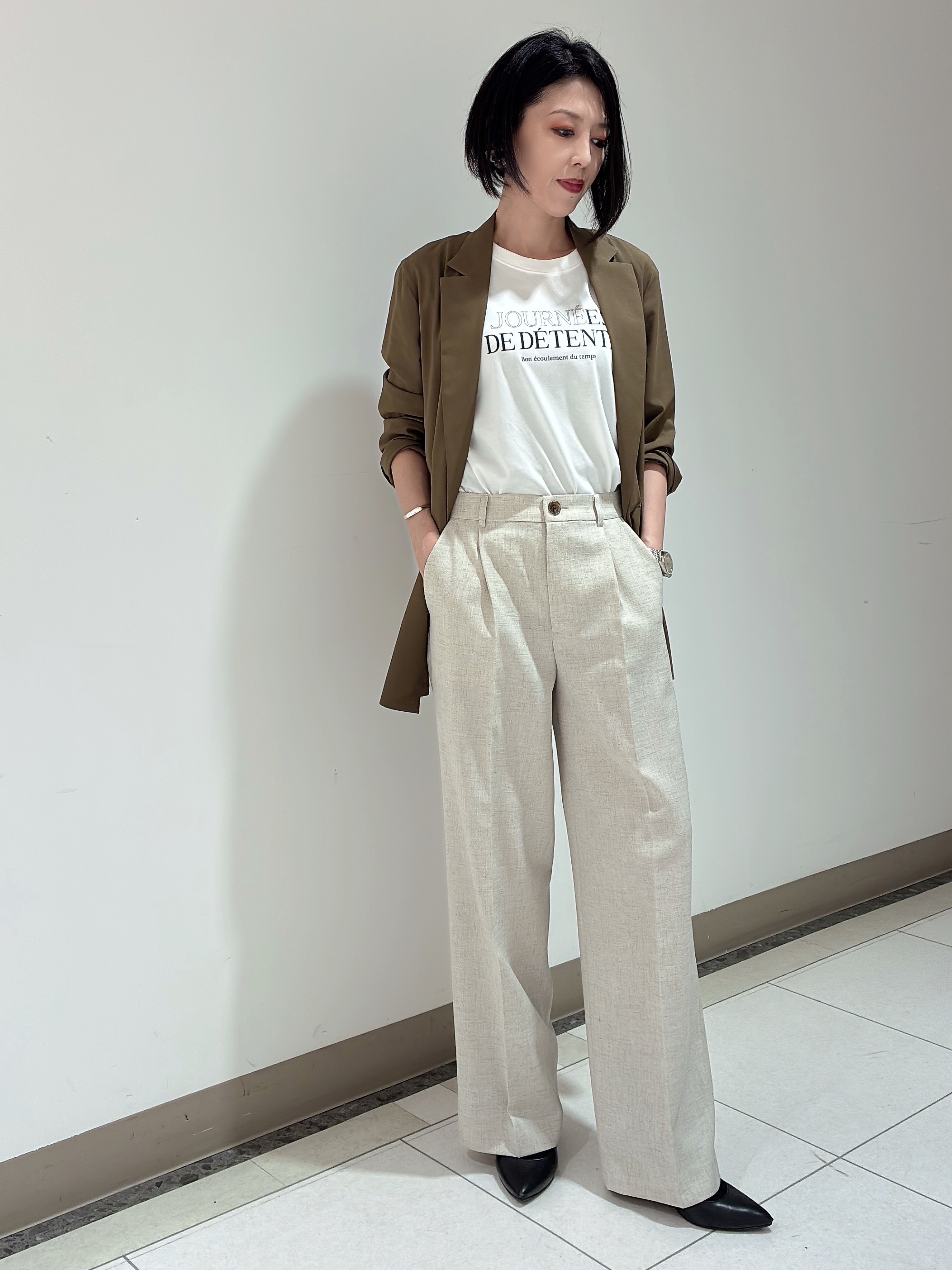 環さんの「UNTITLED｜【セットアップ可/接触冷感/通気性】ドライシアーダブルジャケット」を使ったコーディネート